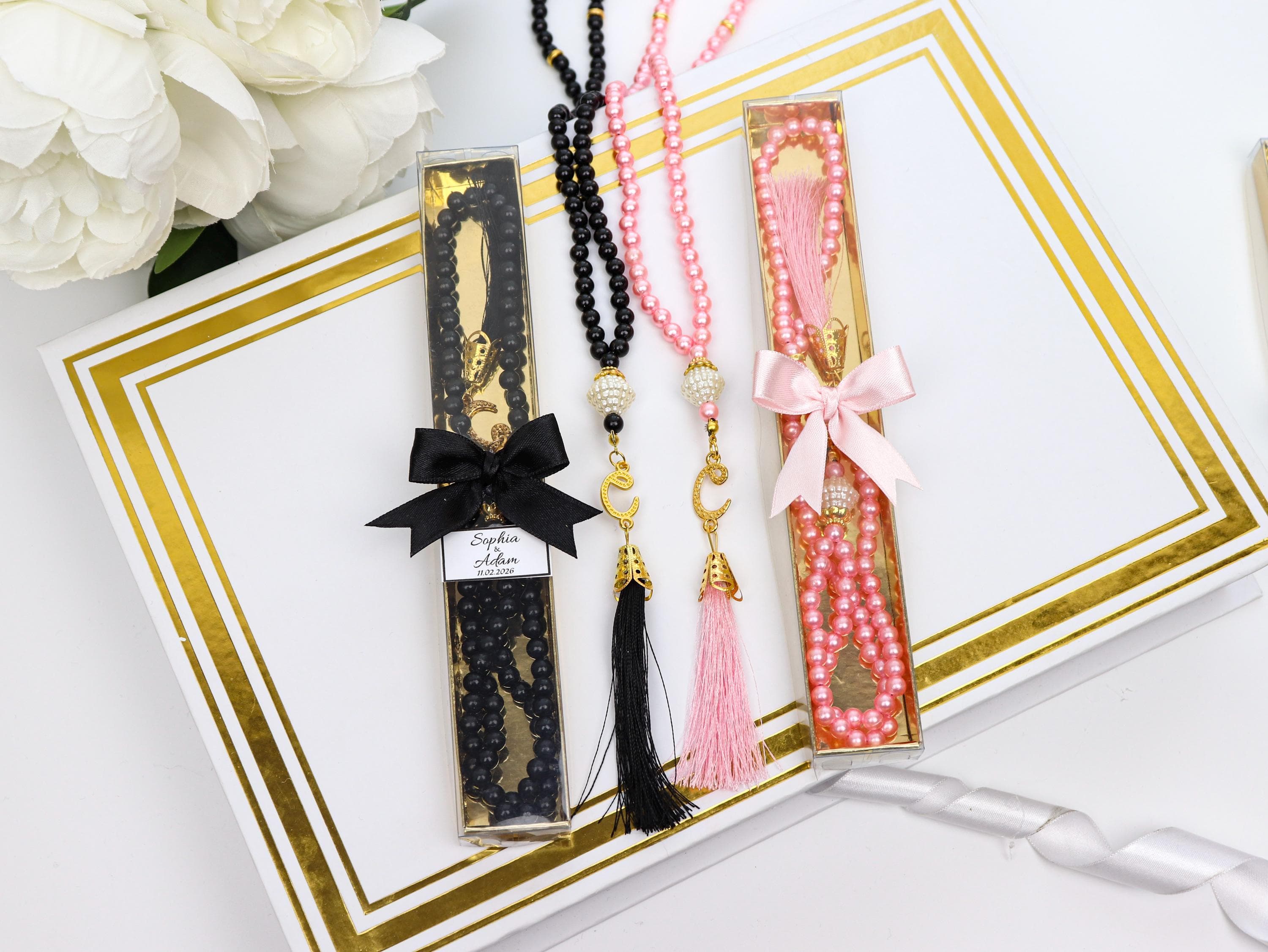 Personalized Tasbih, 99 Prayer Beads, Muslim Wedding Invitation, Islamic Gifts, Ramadan, Eid - image 3