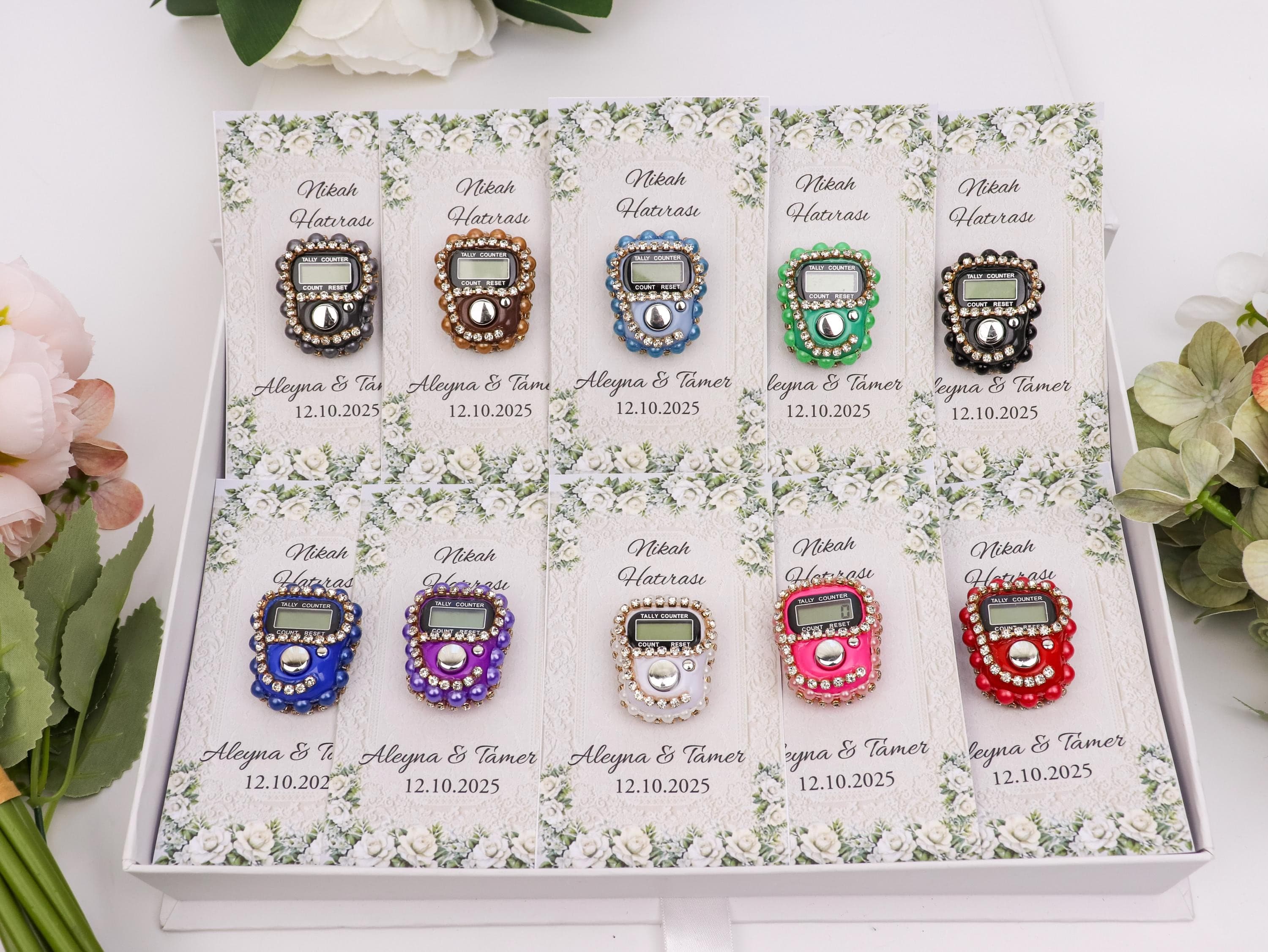 Personalized Tasbih Digital Finger Counter with Gift Card, Islamic Wedding Favors - image 3