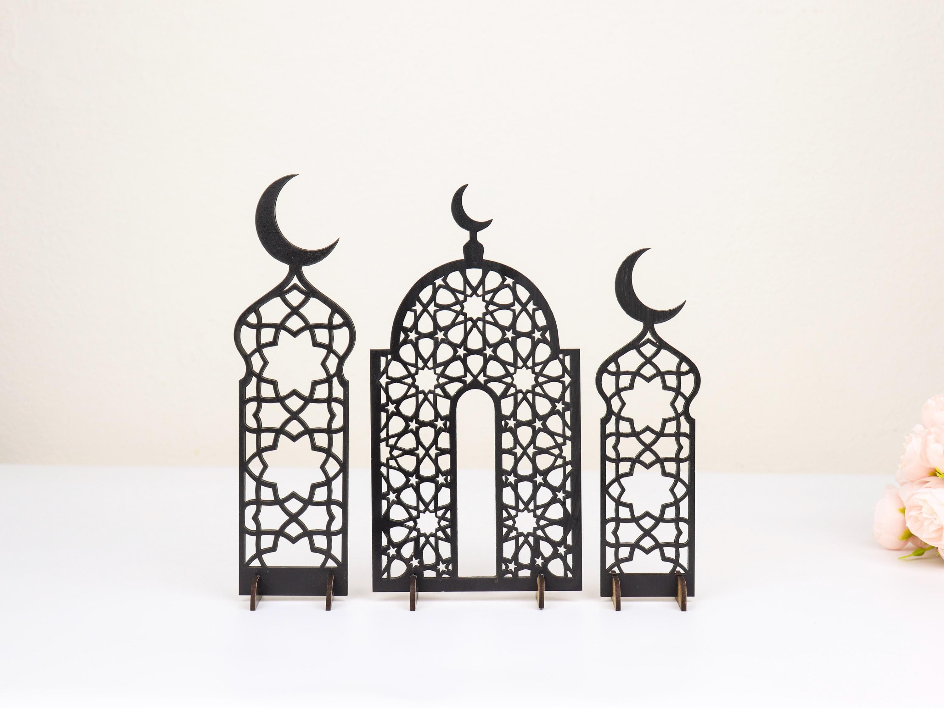 Laser Cut Wooden Ramadan Decor, Islamic Crescent Moon Centerpiece - image 5