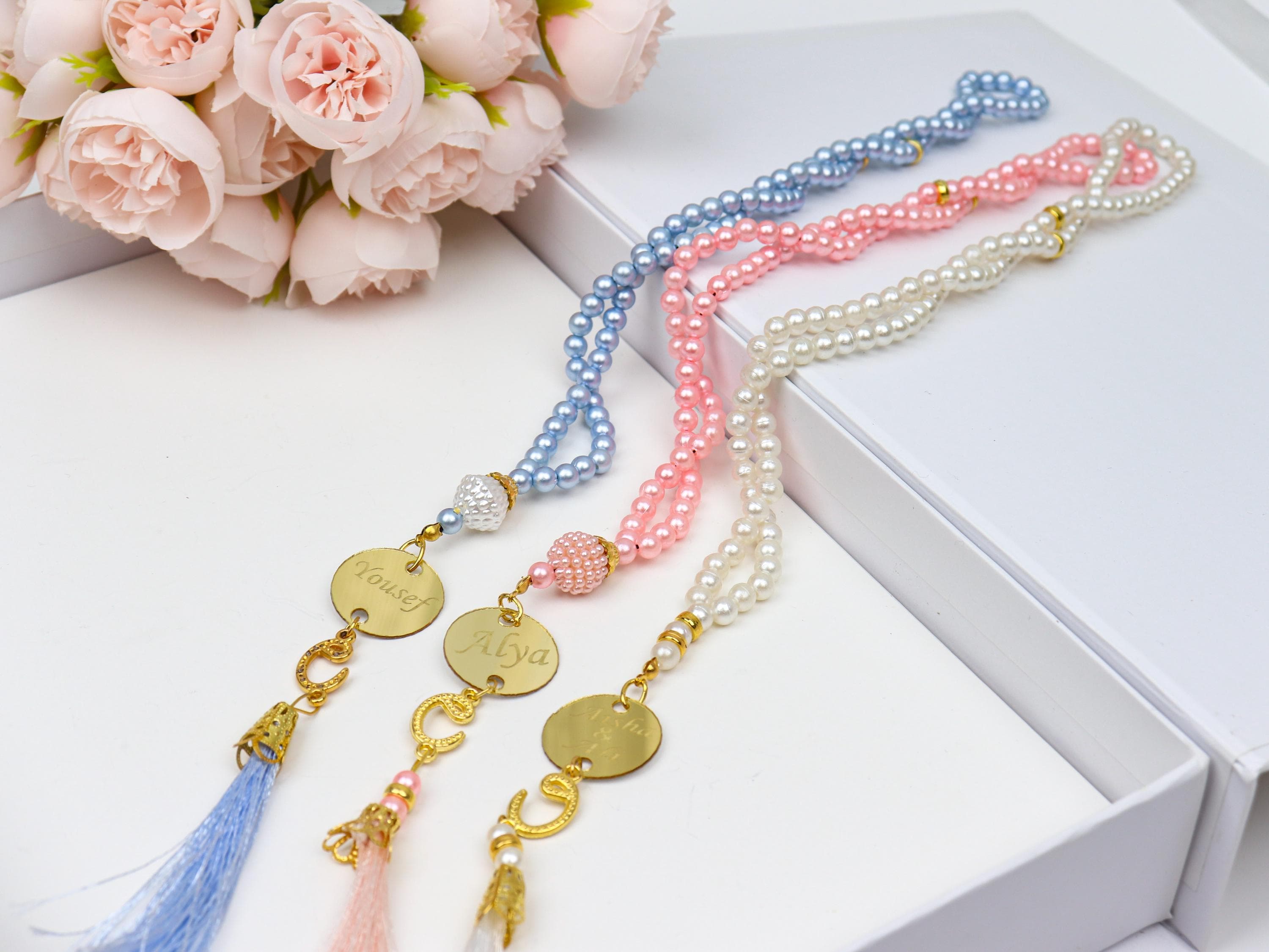 Personalized Tasbih, 99 Prayer Beads, Islamic Gifts, Muslim Wedding Invitation, Ramadan Mubarak, Eid - image 5