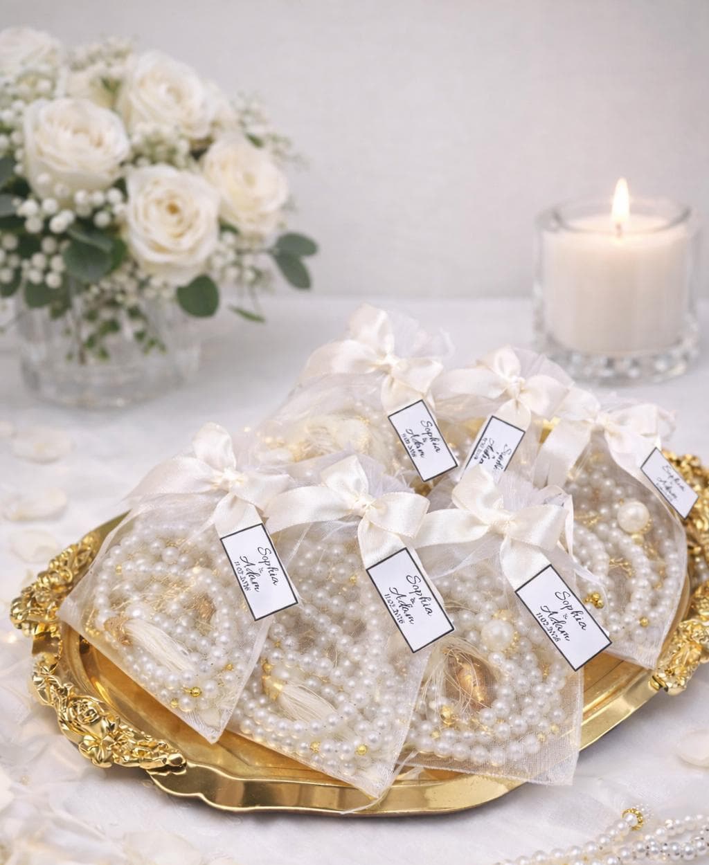 Custom Pearl Tasbih Gift, Prayer Beads: Muslim Wedding Favor, Ramadan Eid Gift - image 3