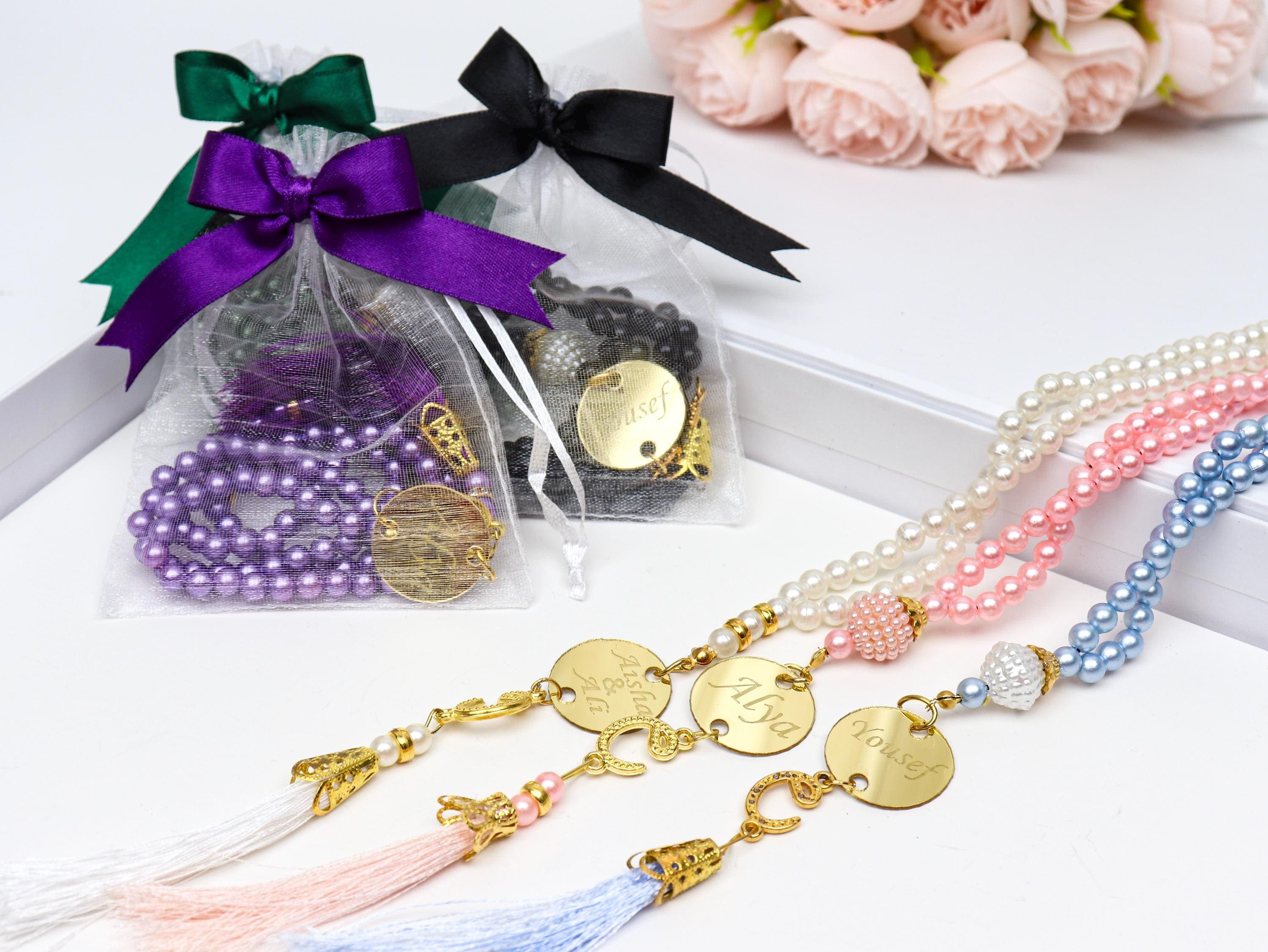 Personalized Tasbih, 99 Prayer Beads, Islamic Gifts, Muslim Wedding Invitation, Ramadan Mubarak, Eid - image 4
