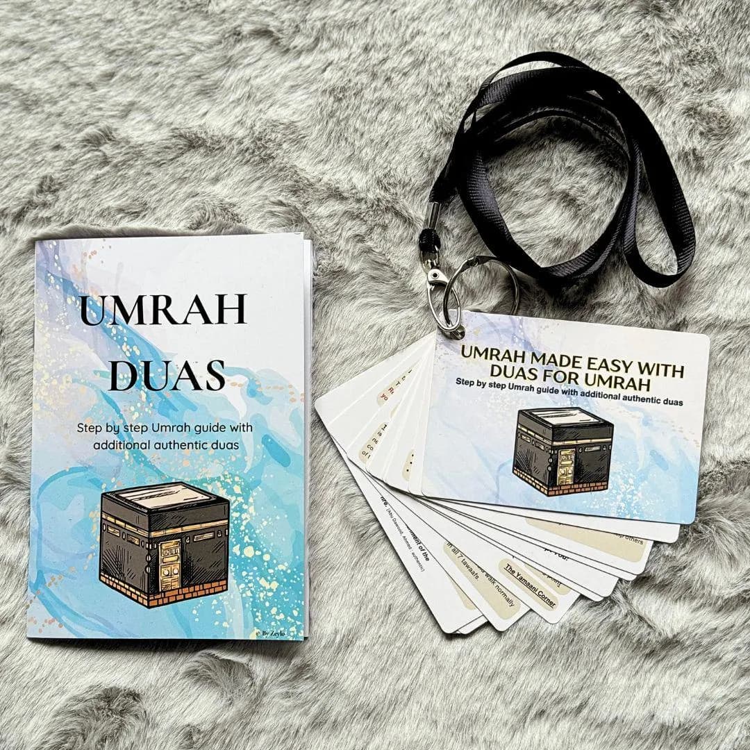 Pocket Umrah Guidebook & Dua Cards with Lanyard