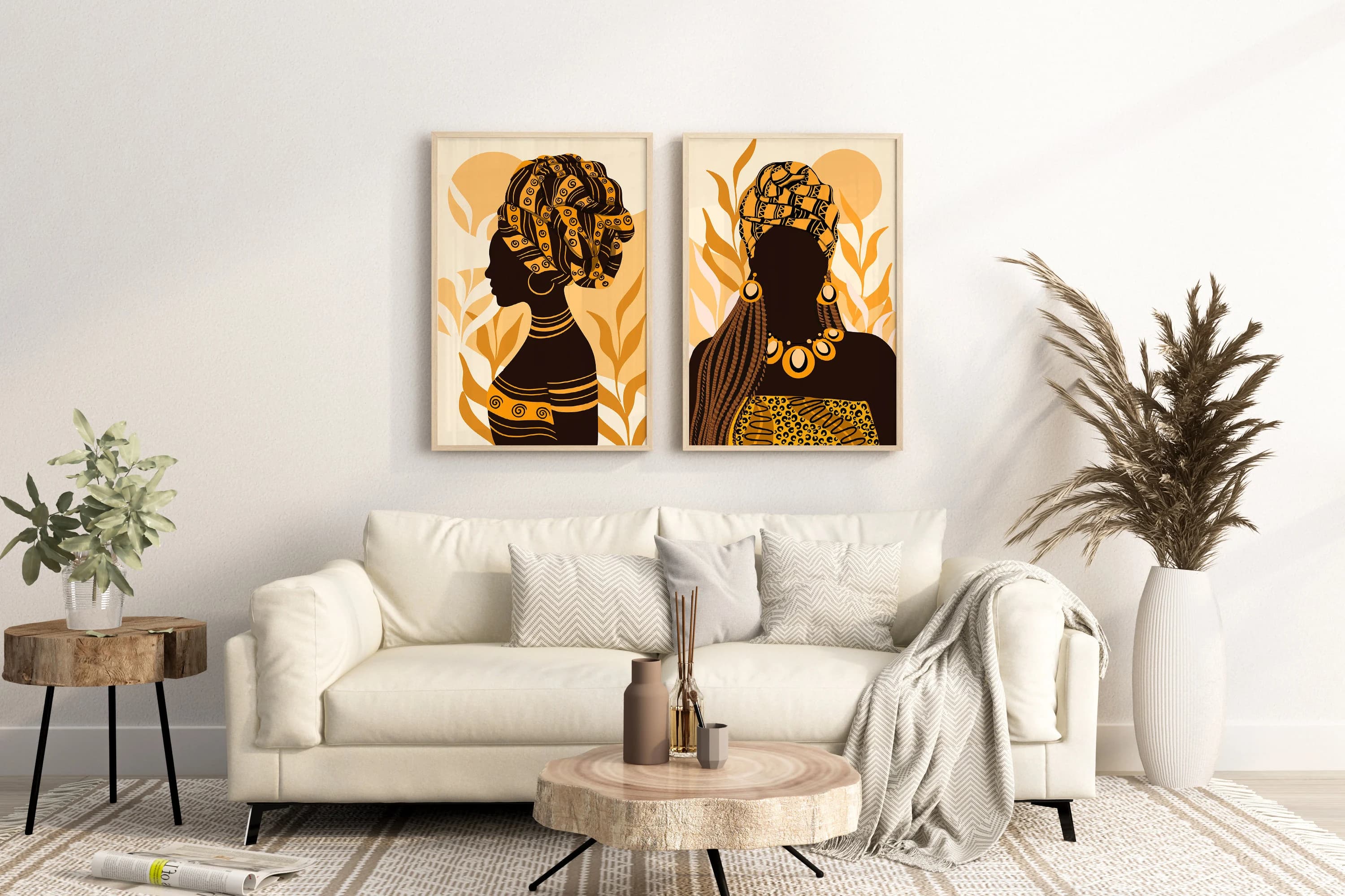 Bohemian African Woman Art Print Set, Ethnic Decor (Digital Download) - image 4