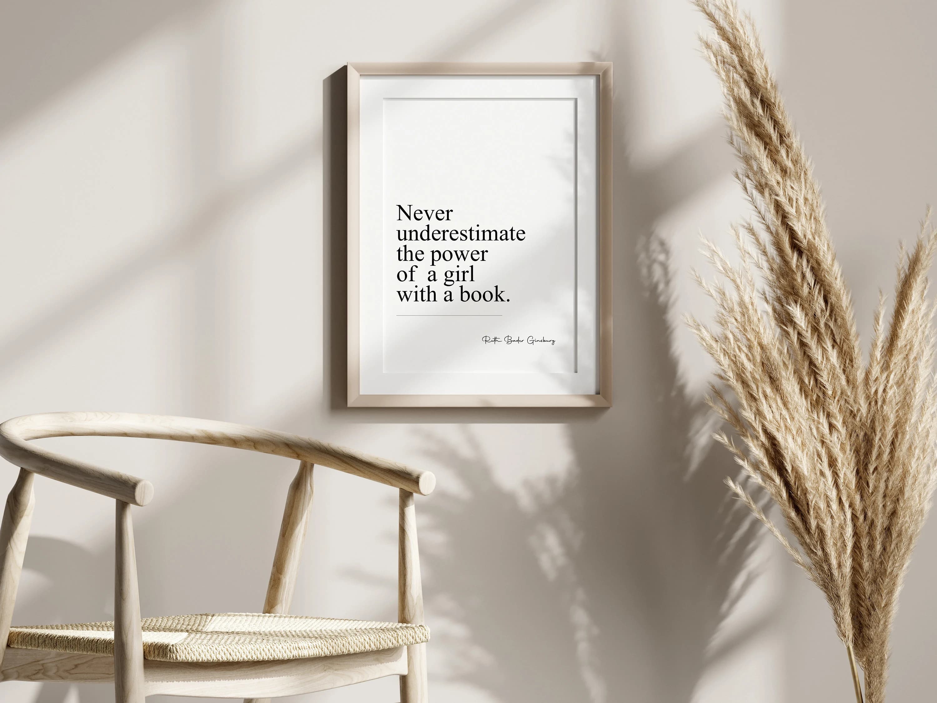 Ruth Bader Ginsburg Quote Print, Girl With a Book, Wall Art (Digital Download) - image 4