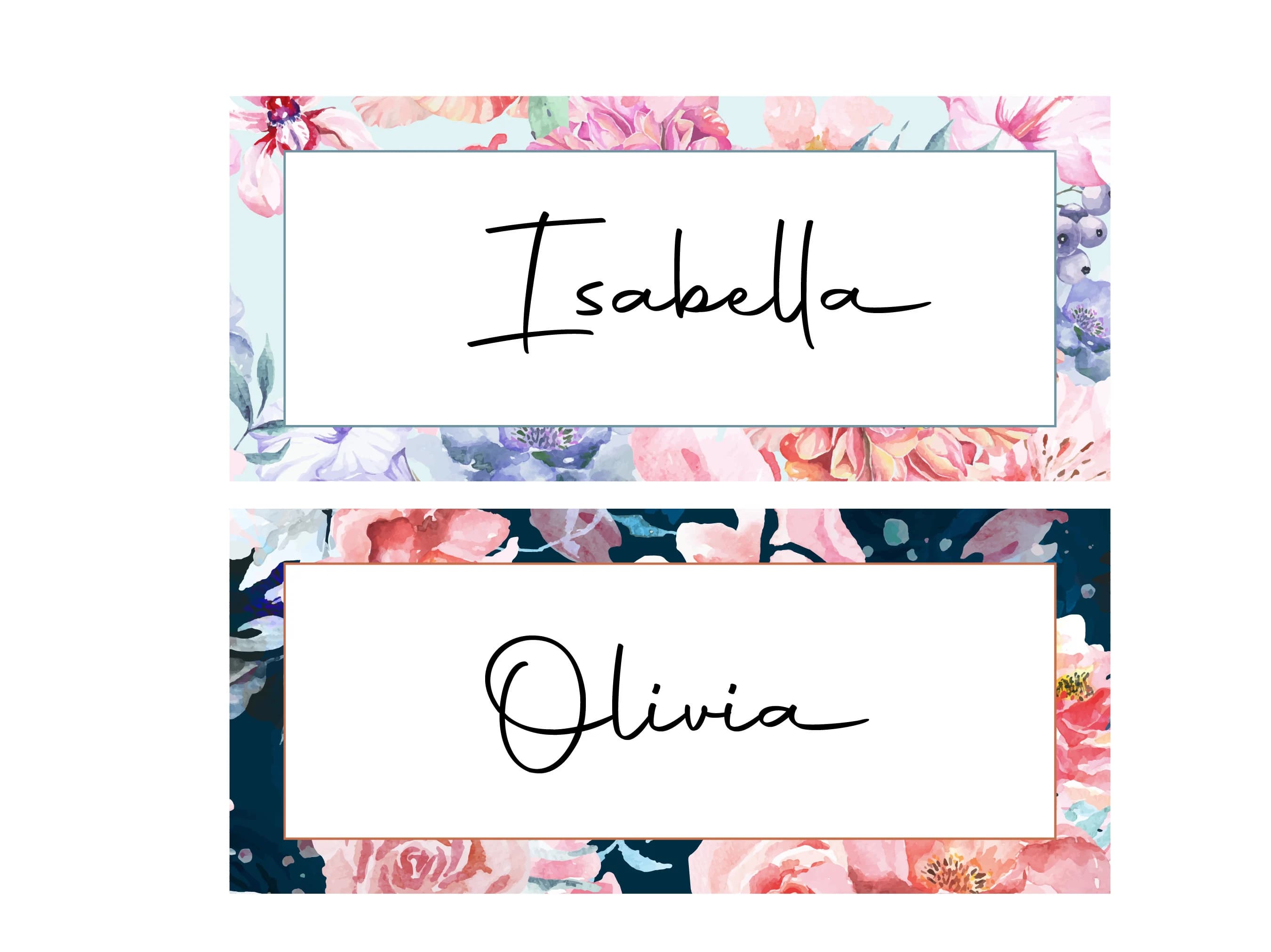 Floral Classroom Name Tags Template | Printable, Editable (PDF) - image 3