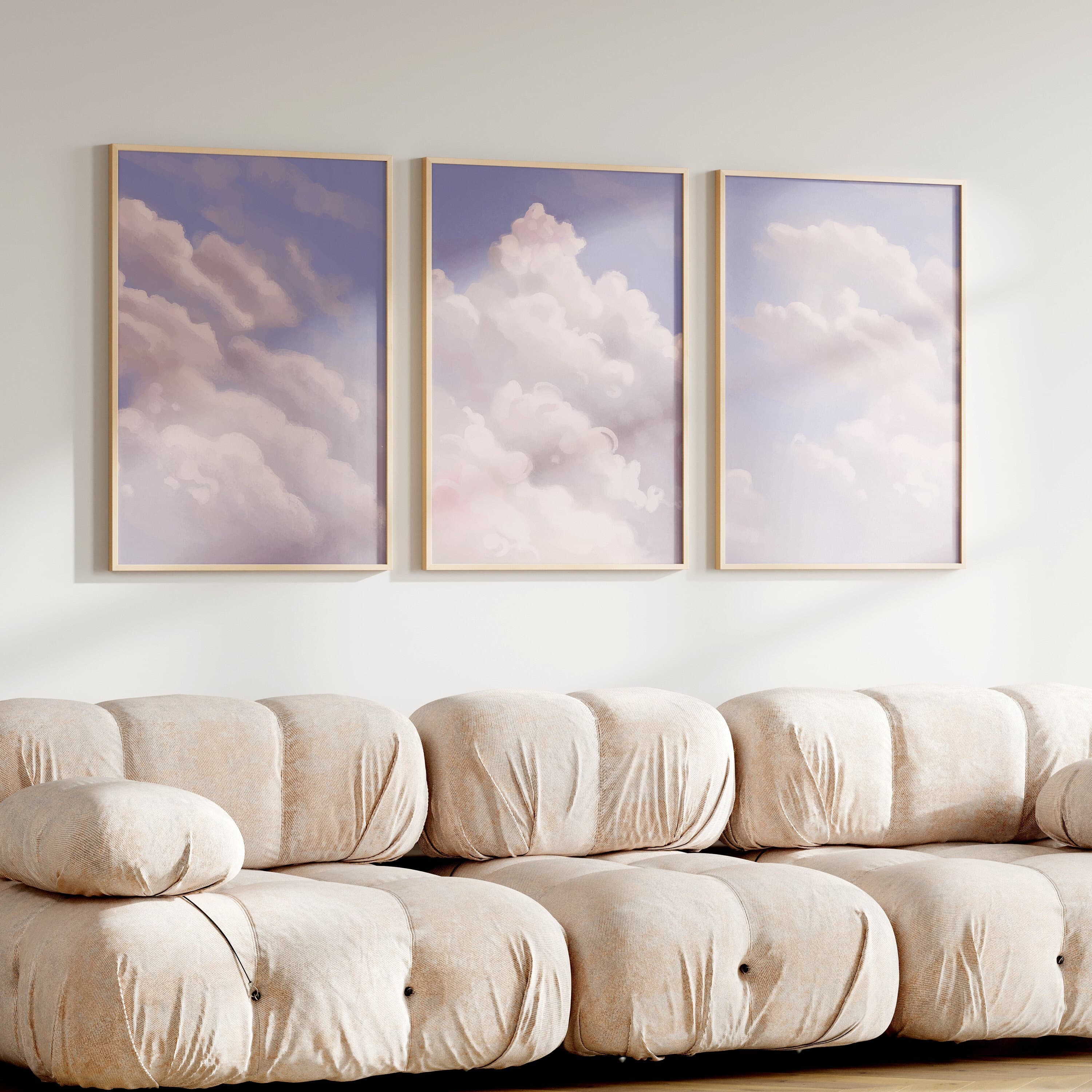 Dreamy Cloud Print Set | Minimalist Pink Sky Wall Art (Digital Download)