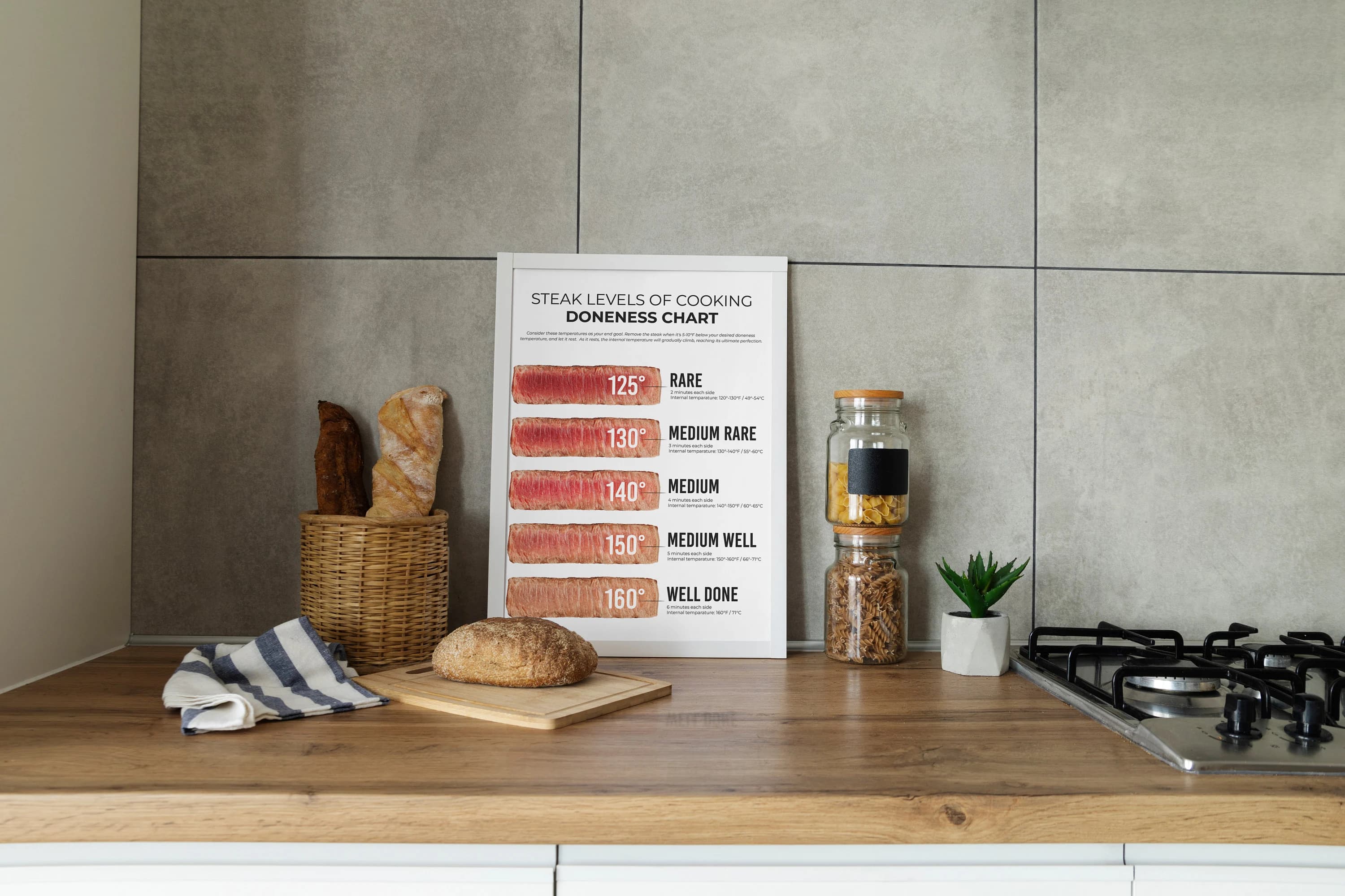 Steak Doneness Chart Poster | Meat Cooking Guide (Digital Download) - image 3