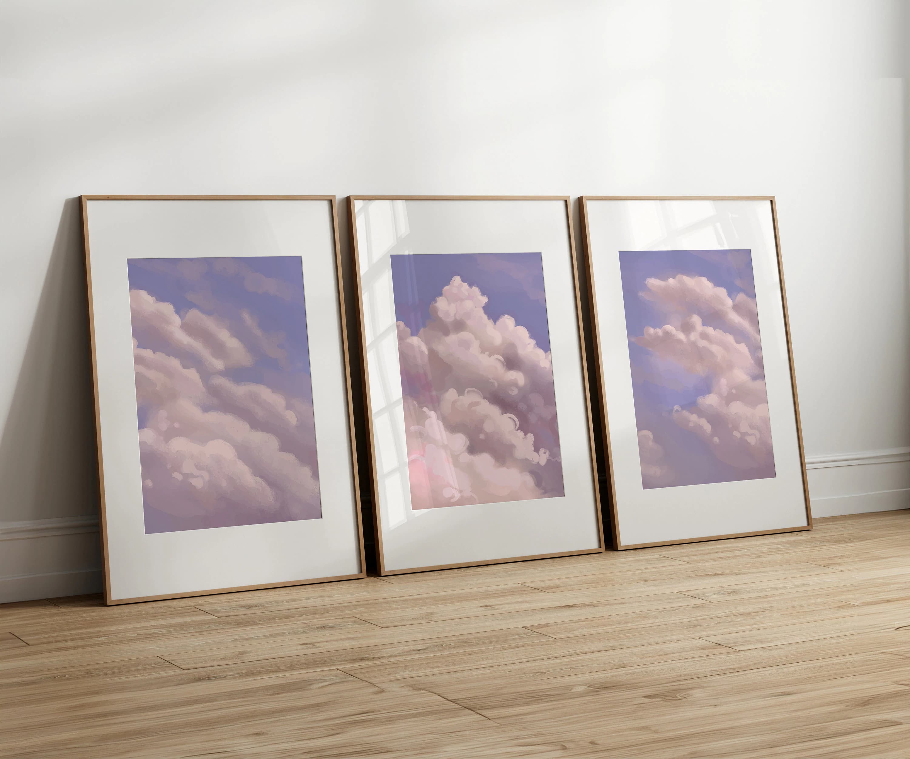 Dreamy Cloud Print Set | Minimalist Pink Sky Wall Art (Digital Download) - image 5