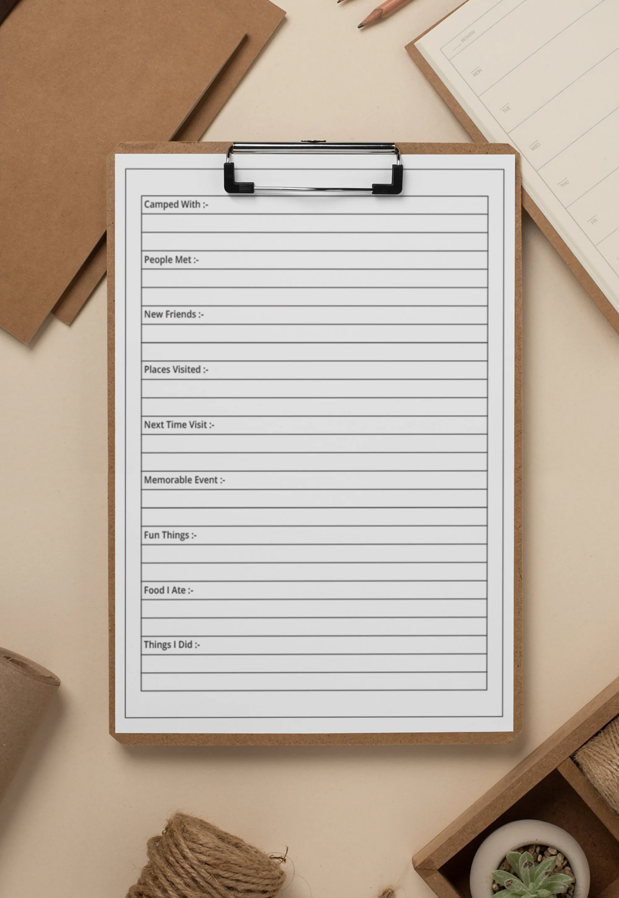 Camping Journal RV Logbook | Trip Planner, Checklist (Digital Download) - image 5