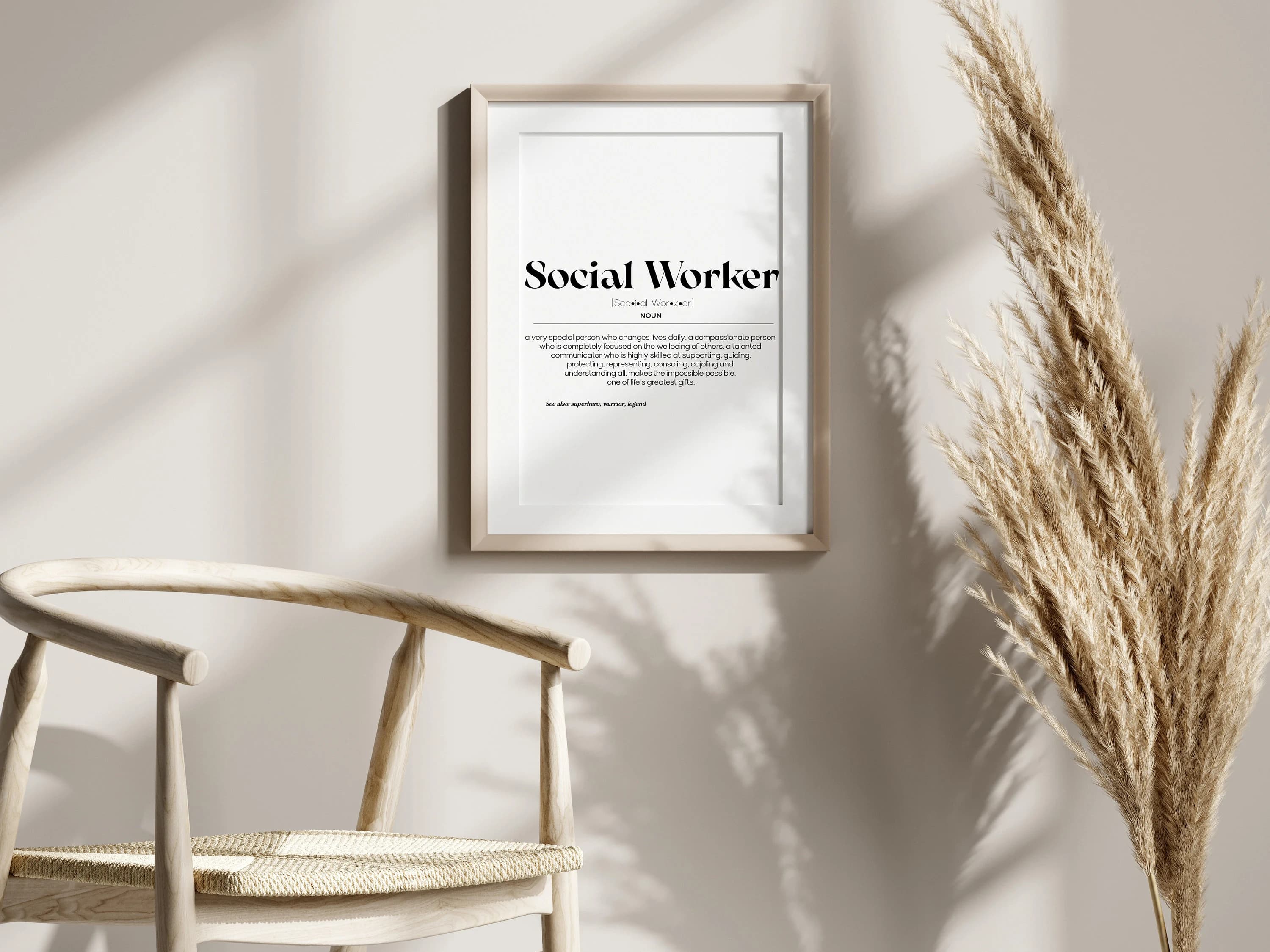 Social Worker Definition Print, Minimalist Wall Art (Digital Download) - image 4