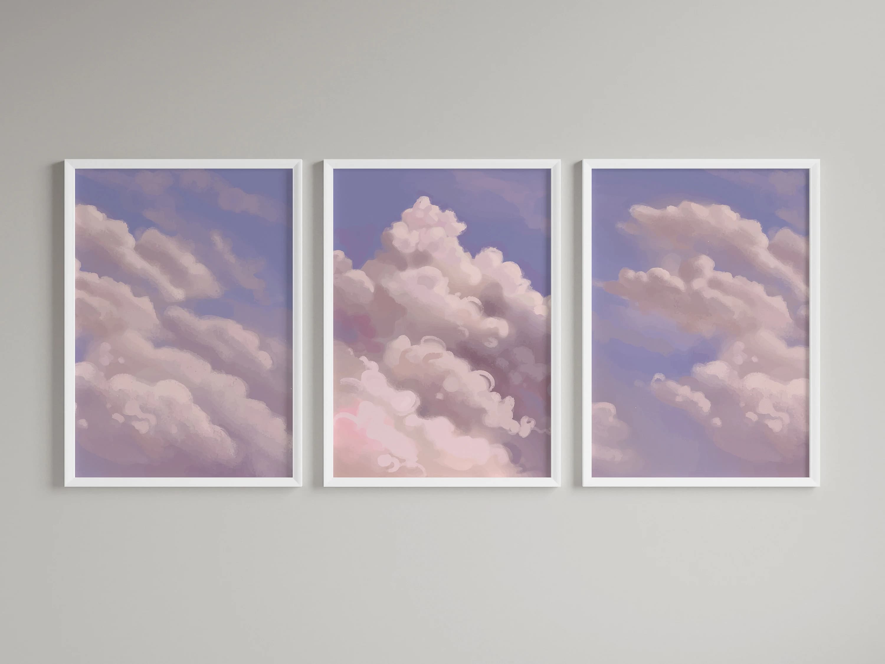 Dreamy Cloud Print Set | Minimalist Pink Sky Wall Art (Digital Download) - image 4