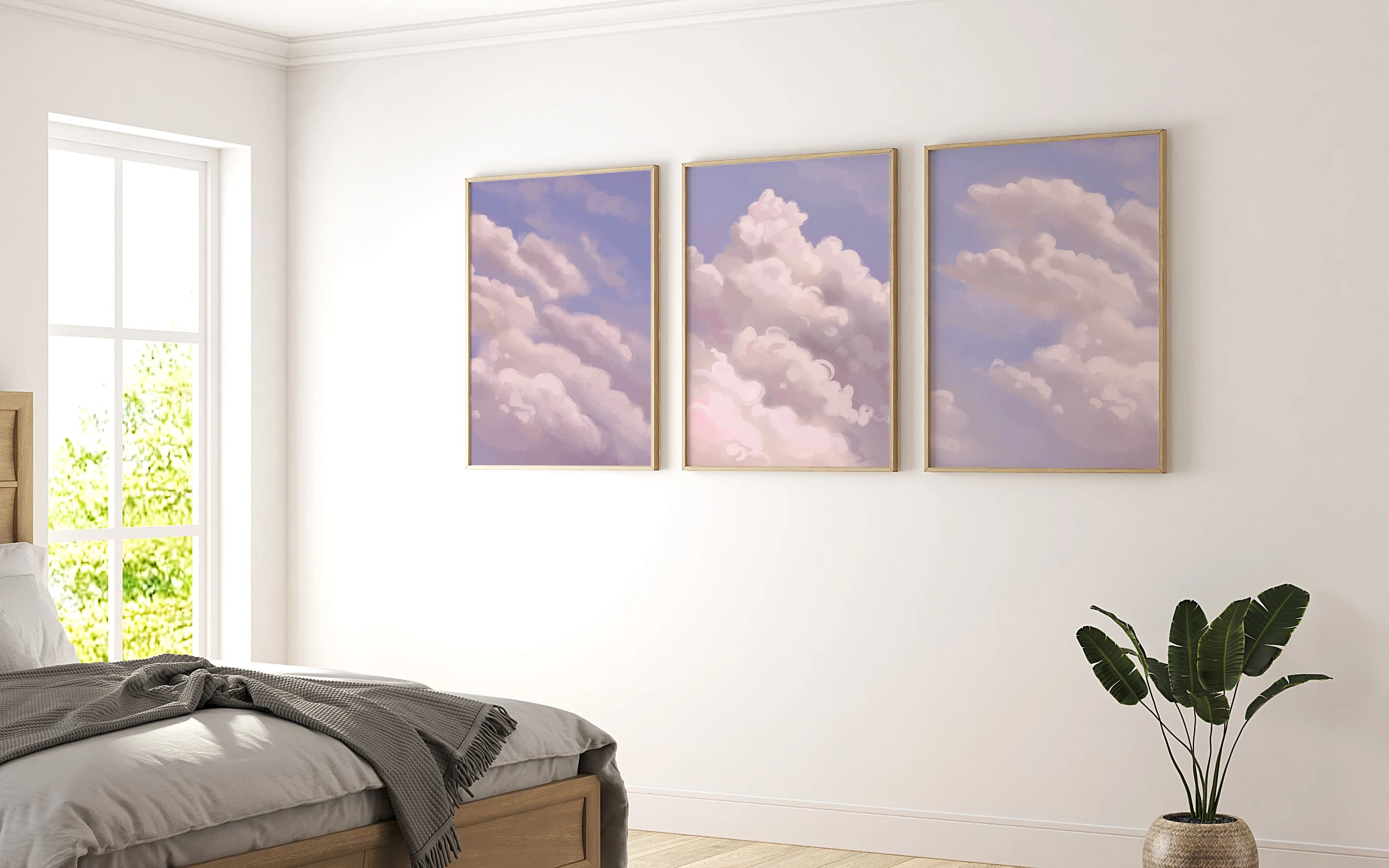 Dreamy Cloud Print Set | Minimalist Pink Sky Wall Art (Digital Download) - image 3