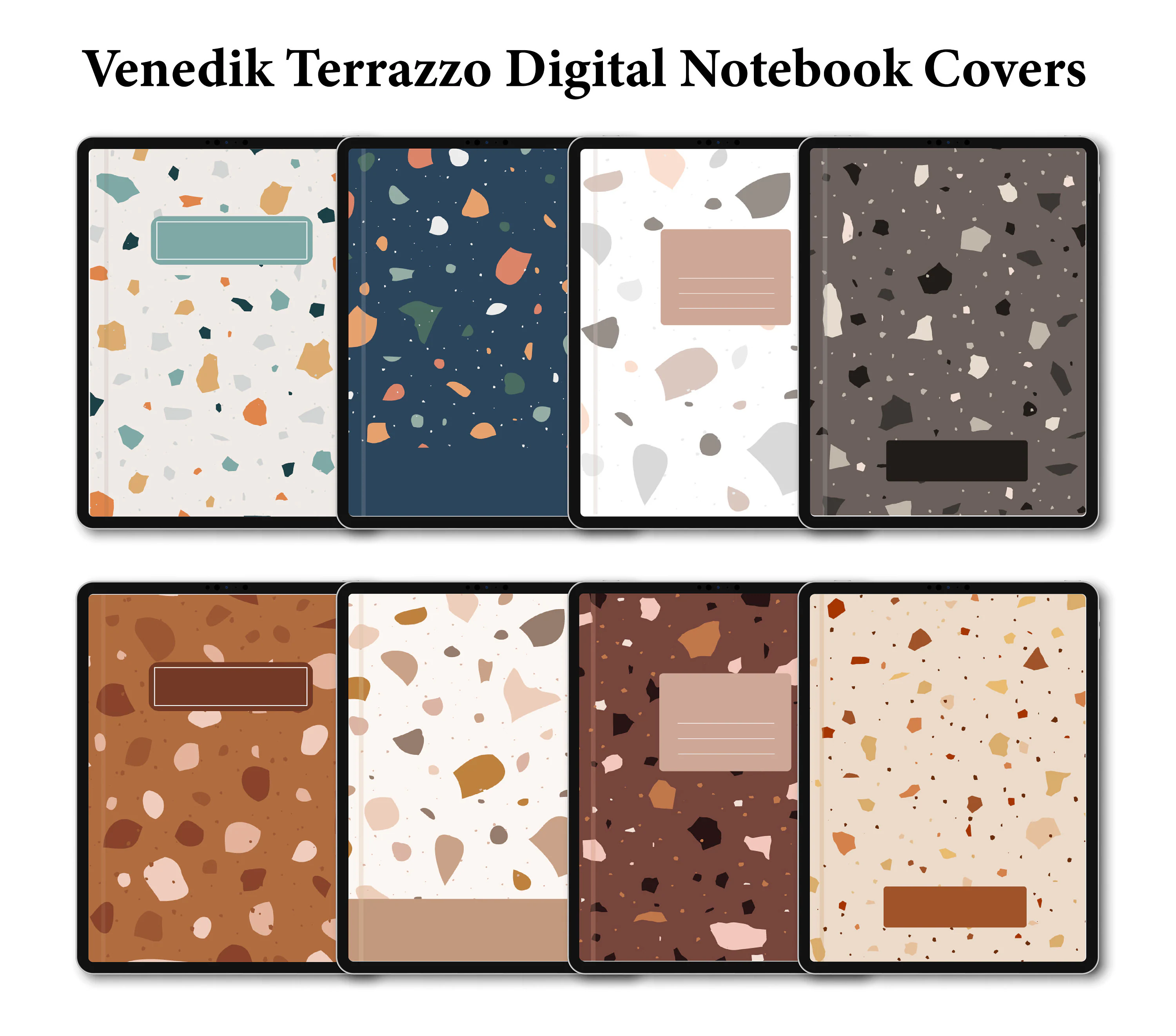 Abstract Terrazzo Digital Notebook Covers, iPad Planner (Digital Download)