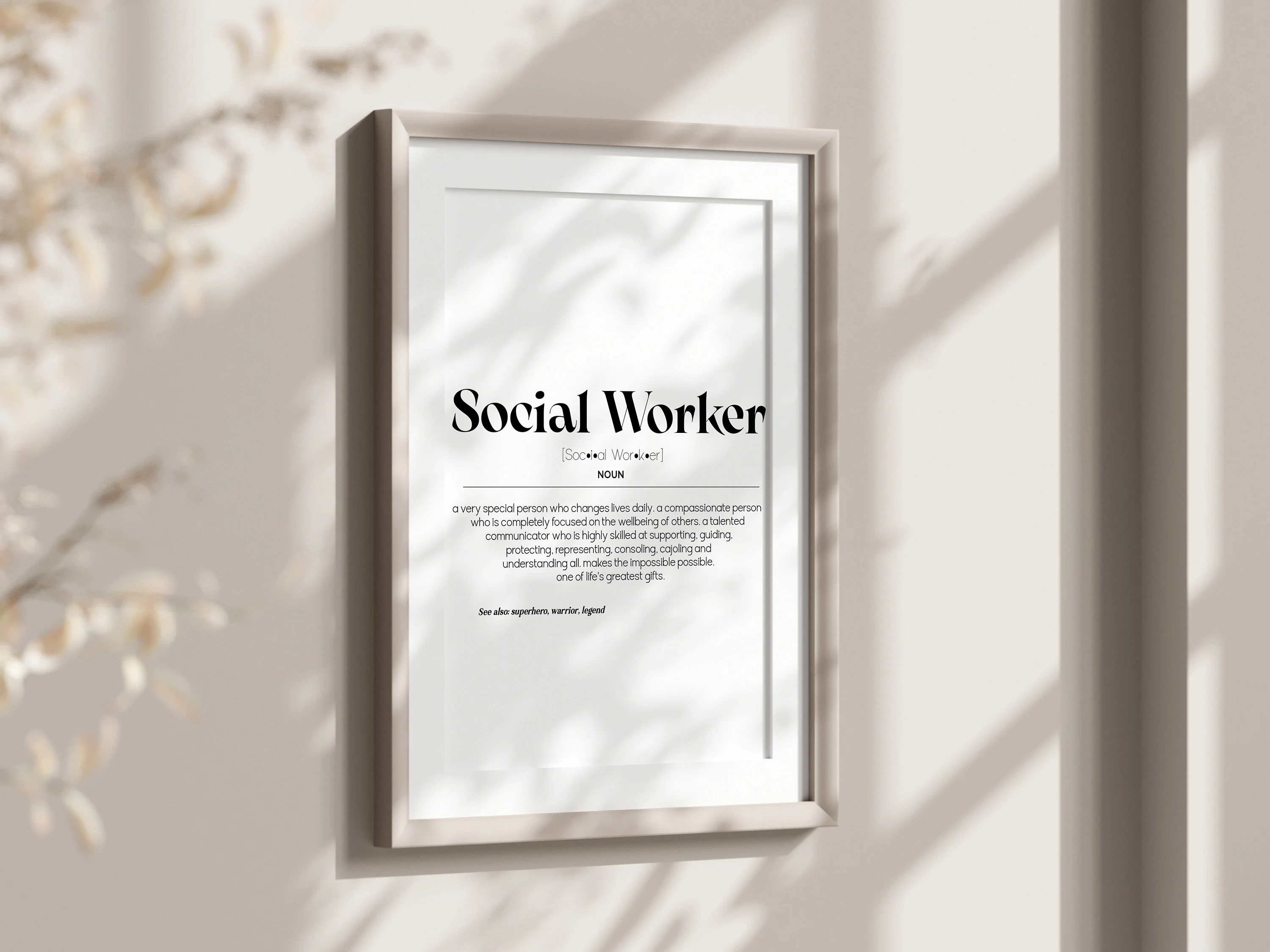 Social Worker Definition Print, Minimalist Wall Art (Digital Download) - image 3