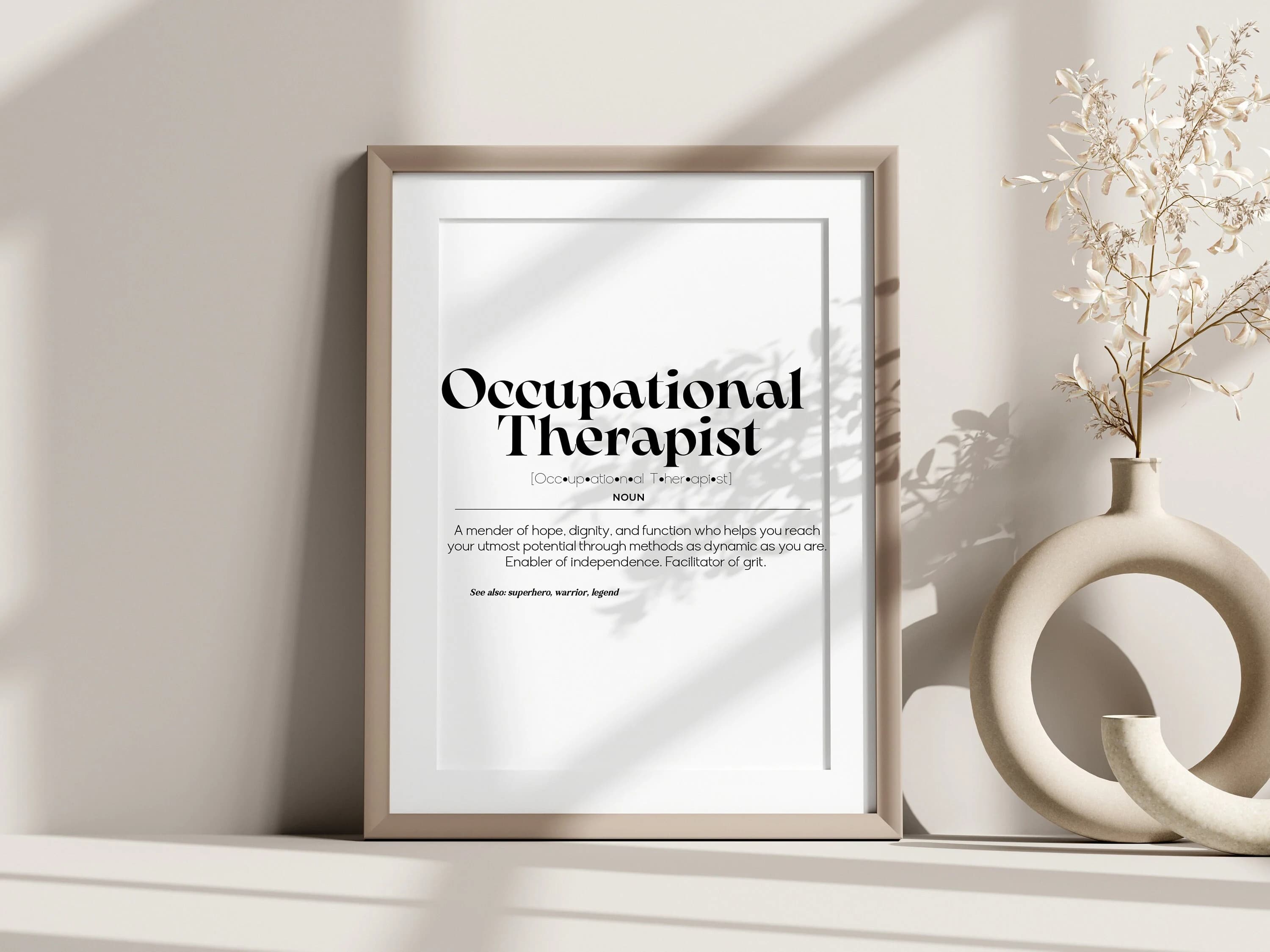 Occupational Therapist Definition Print, Graduation Gift (Digital Download)