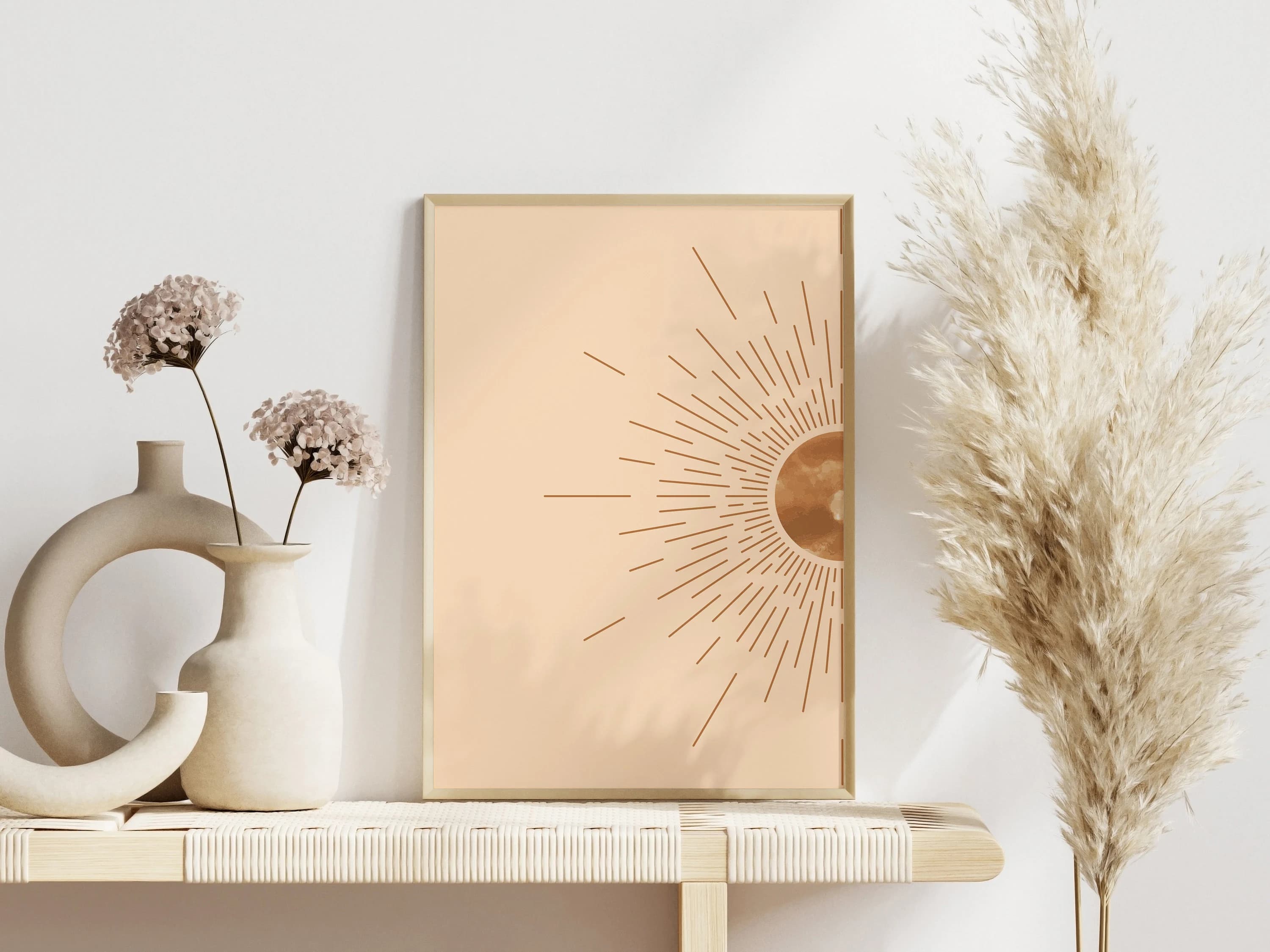Sun Burst Illustration, Mid Century Modern Abstract Art (Digital Download) - image 3