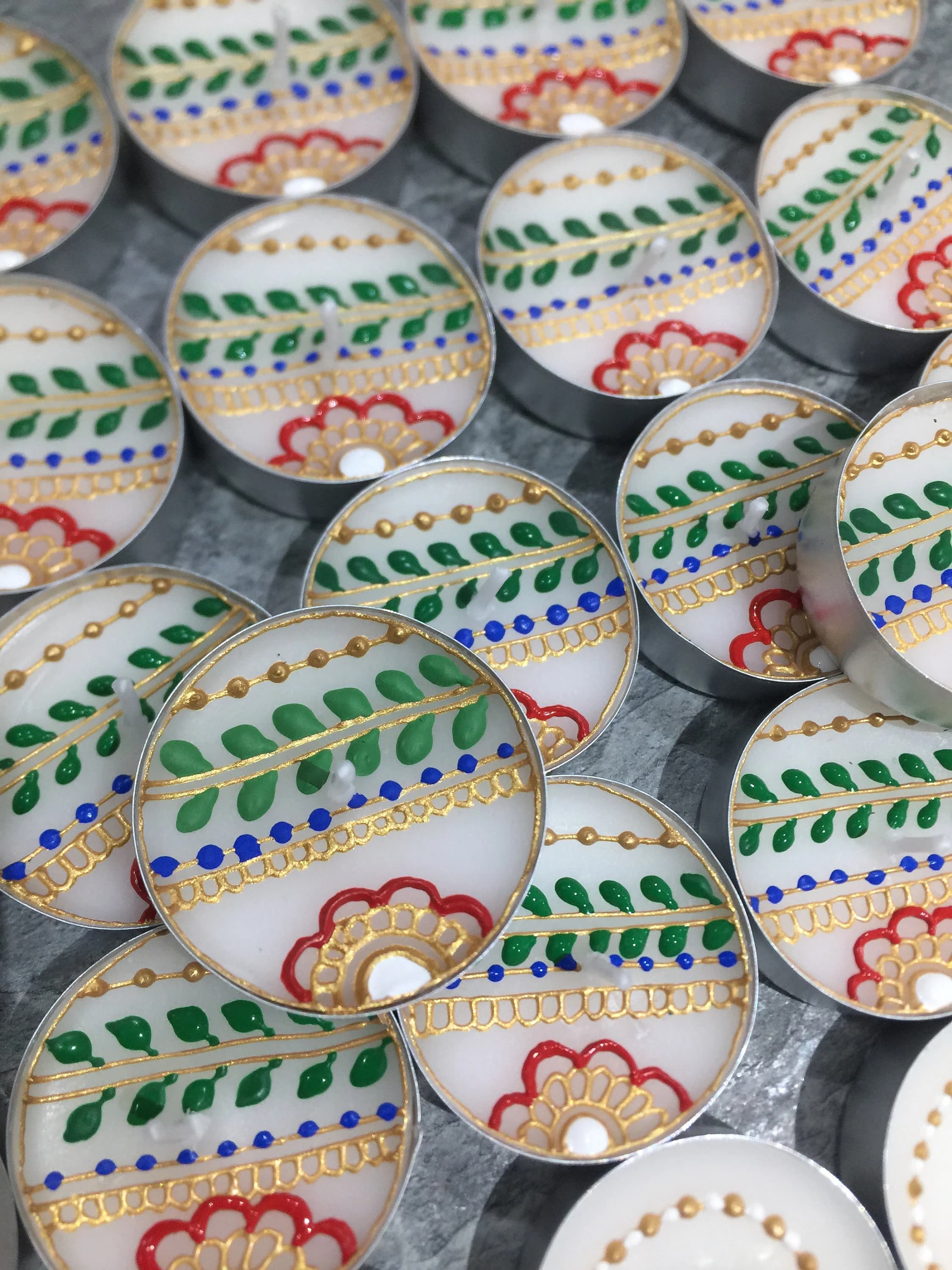 Pack of 20 Henna Tealights | Diwali decor| Mehndi Candles, Festive Decor, Party Favors - image 3