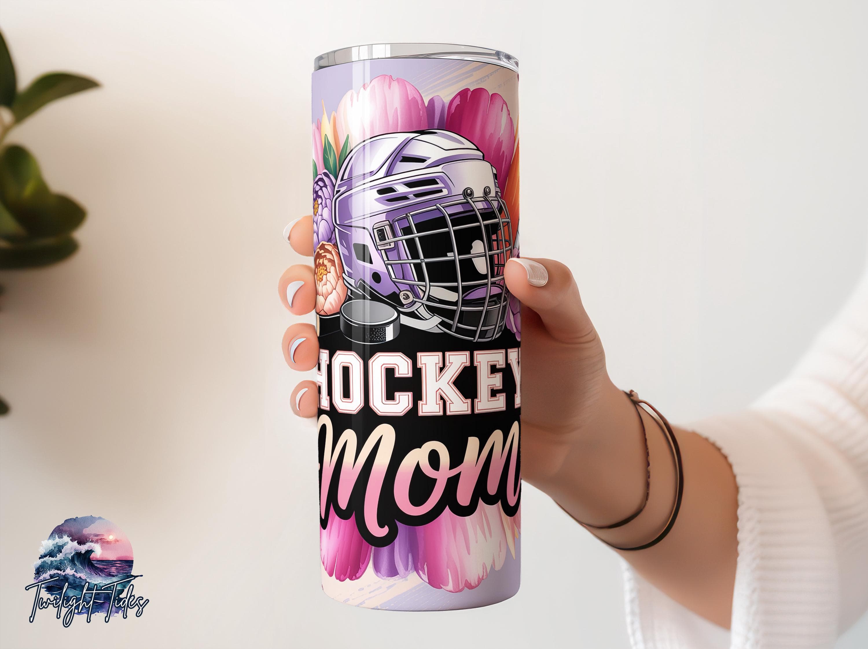 Hockey Mom Sports Mama 20 oz Skinny Tumbler Sublimation Design, Hockey Lover Digital Download PNG Instant Download Seamless Tumbler Wrap - image 3