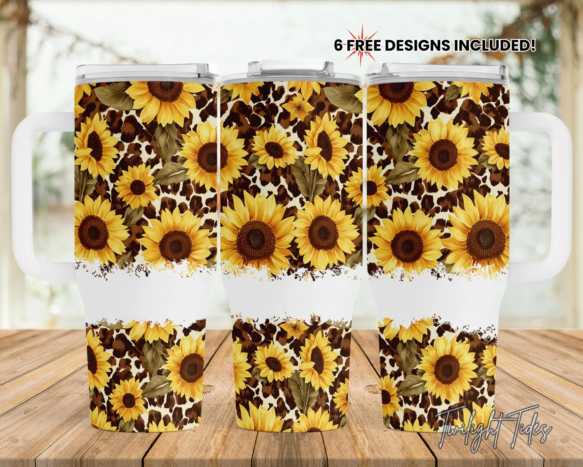Sunflowers cheetah print 40 oz Tumbler Sublimation Design Digital Download Summer Sunflower Pattern digital PNG wrap PNG Instant Download