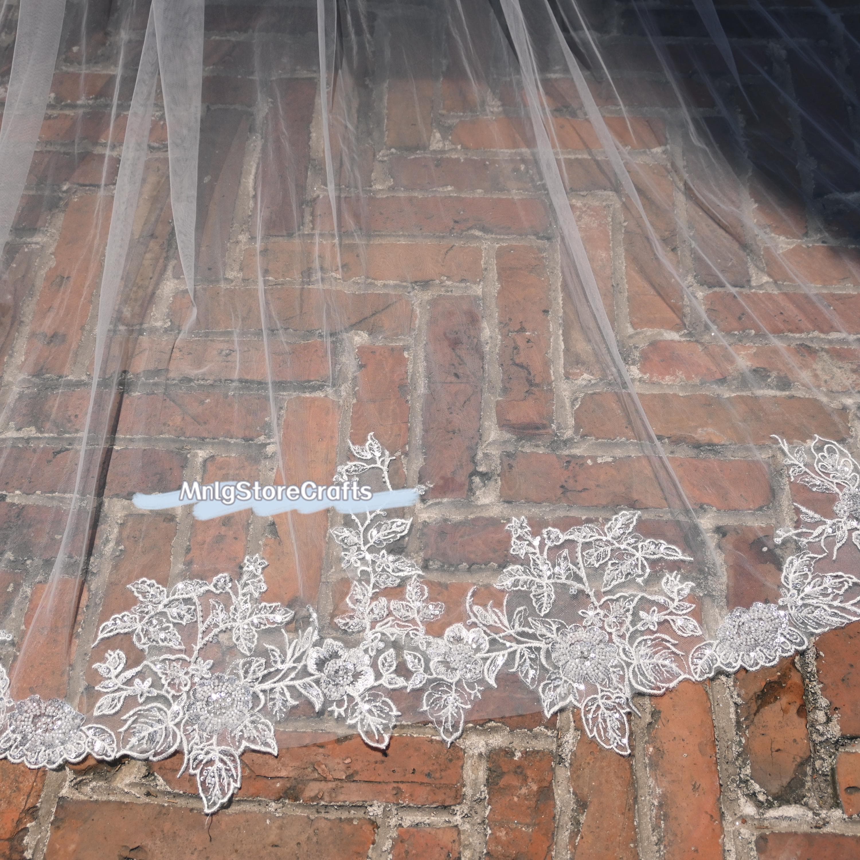 Floral Applique Wedding Dress Overlay: Detachable Tulle Half Skirt - image 3