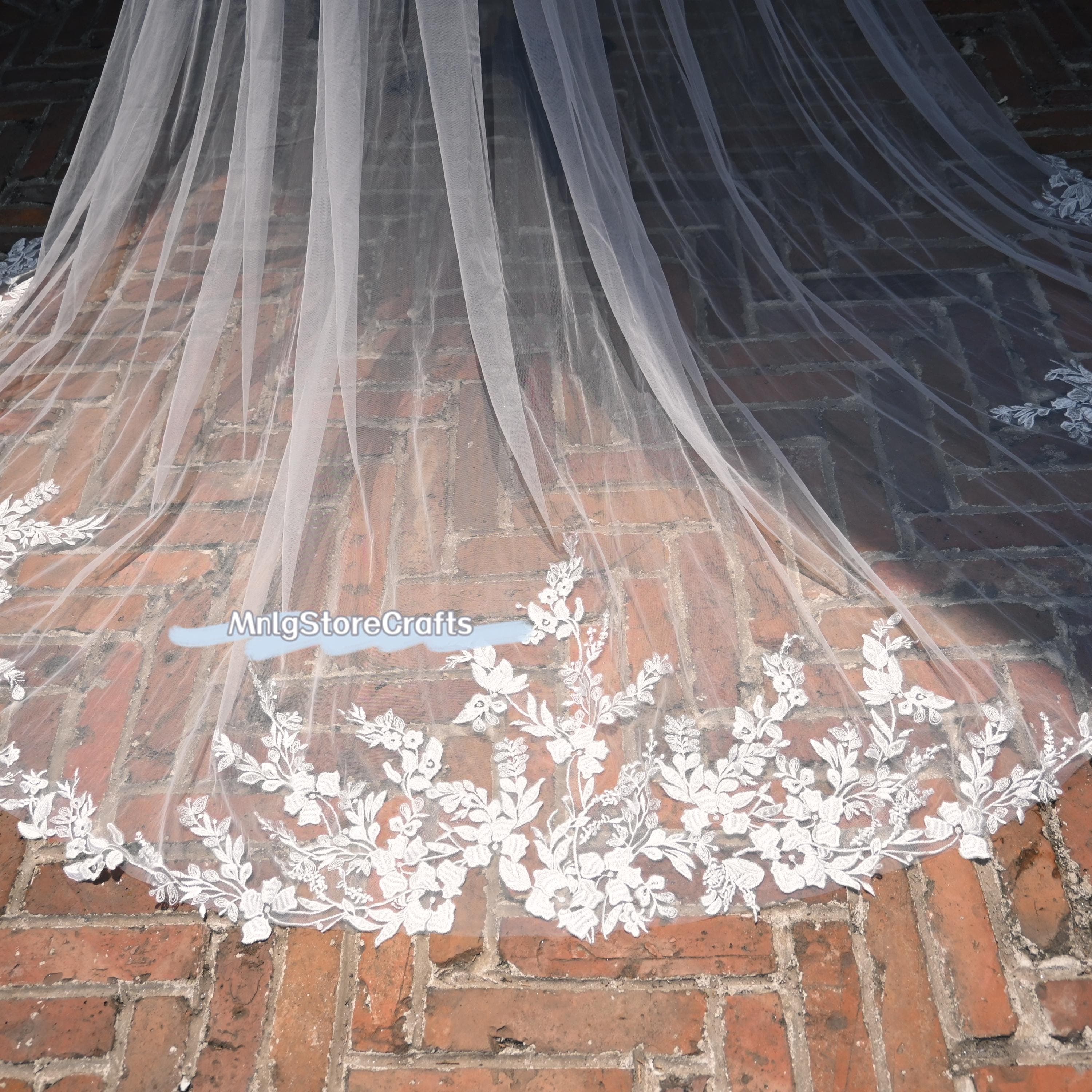 Floral Lace Wedding Overlay Skirt: Ivory Tulle Detachable Train - image 4