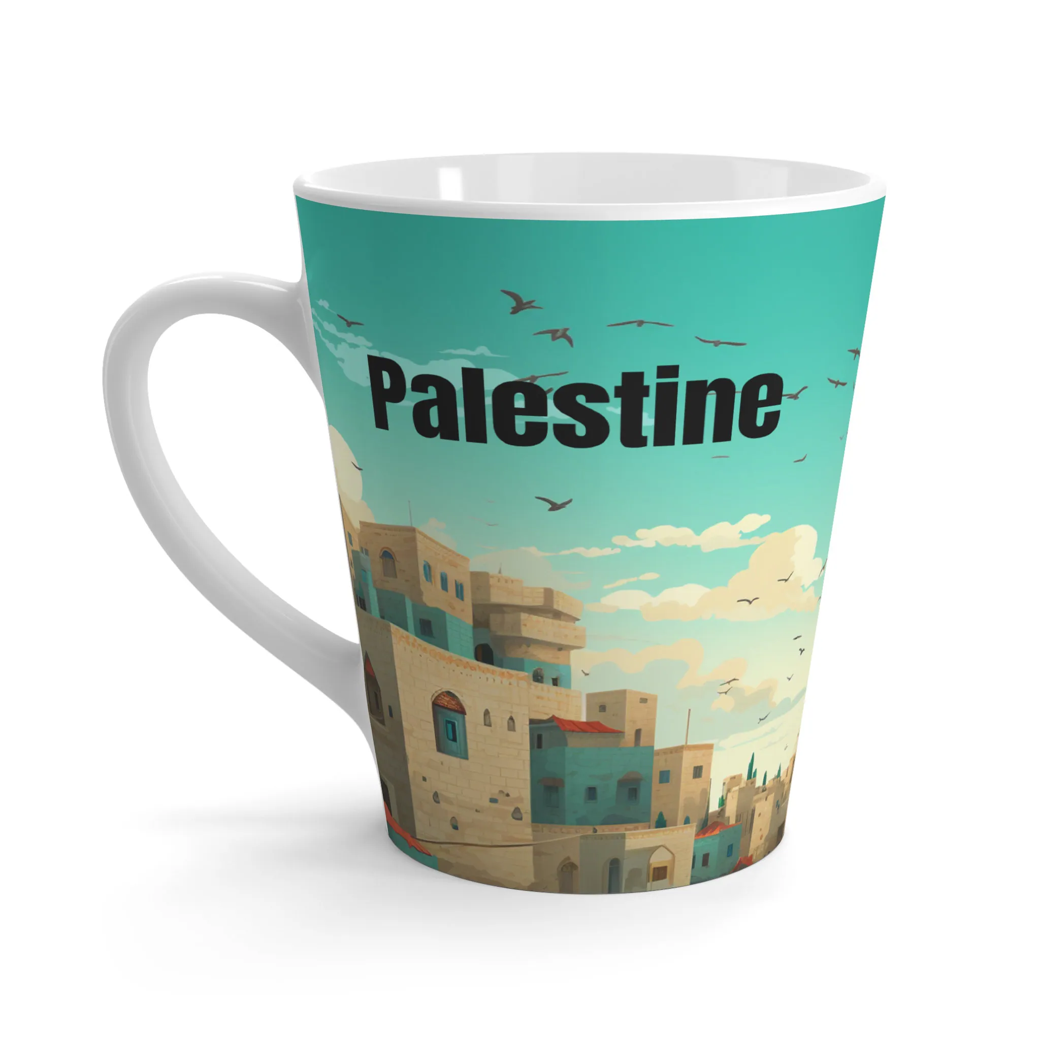 Palestine Latte Mug, Gaza Mug, Palestine Mug, Palestine, Palestinian, Gift Mugs