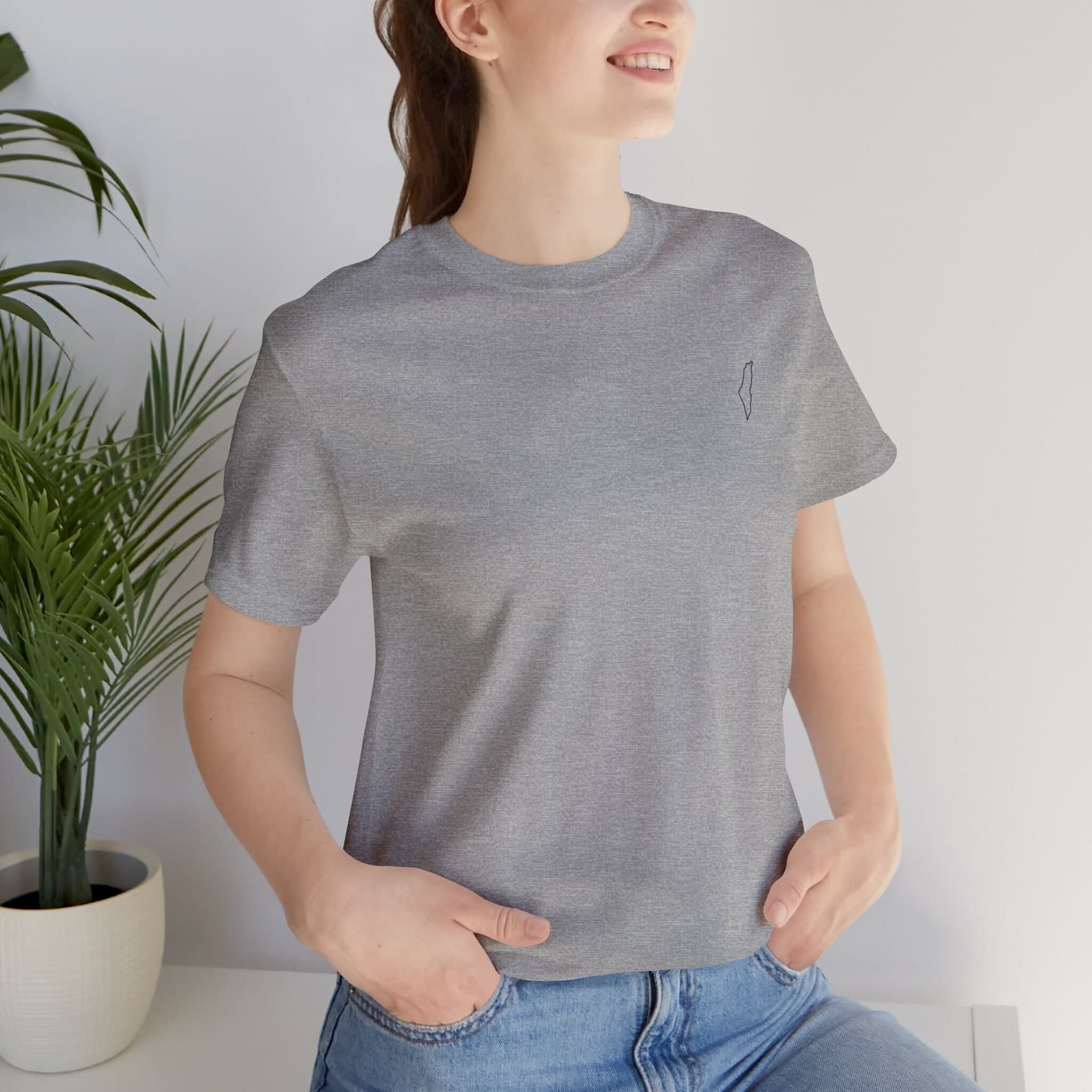 Palestine Map TShirt, 11 Colors, S-2XL, Palestine Unisex Classic Crewneck T-Shirt, Minimalist Palestine Tee, University Style, Arabic - image 5