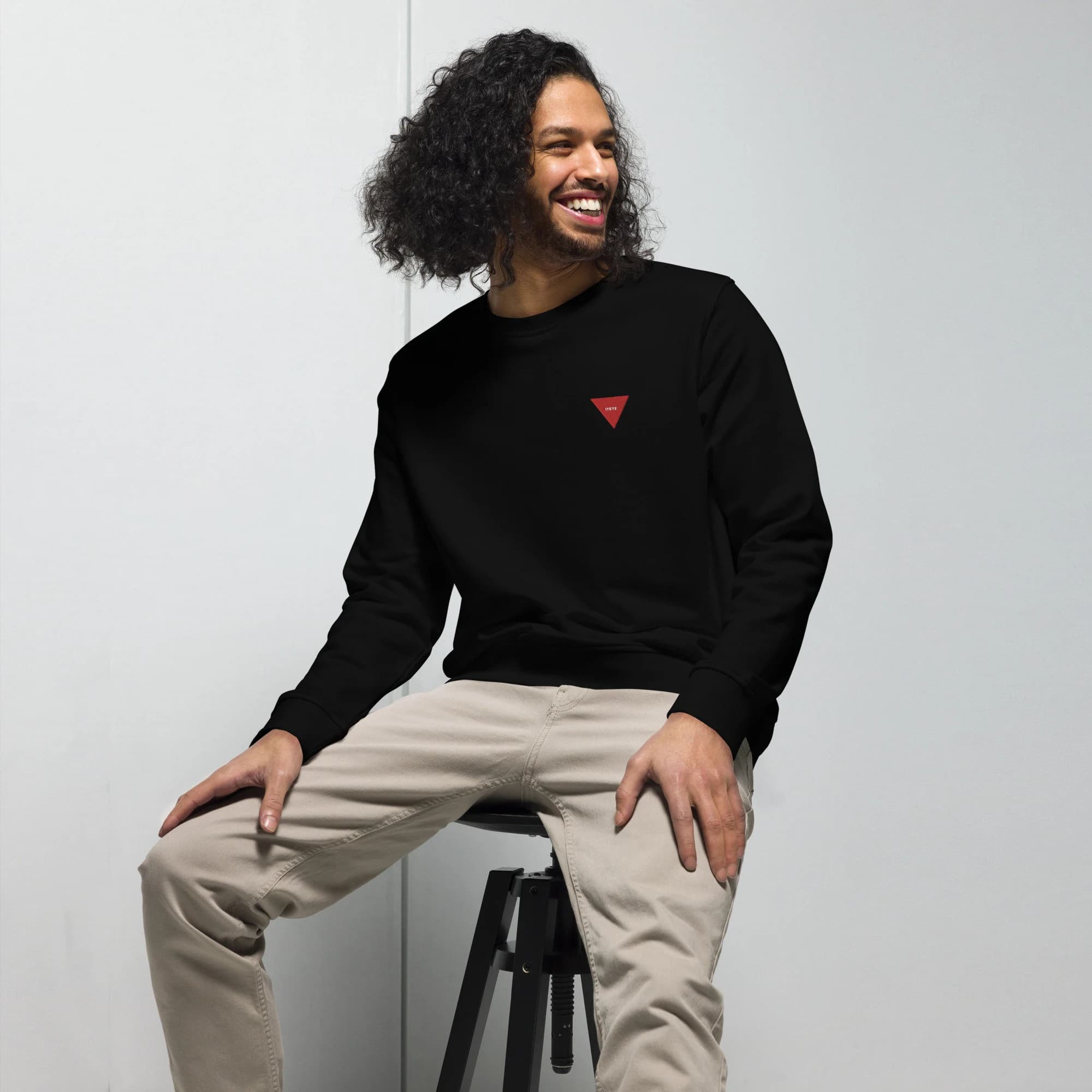 IYKYK Red Triangle Embroidered Unisex Organic Sweatshirt, Free Palestine, Palestine Sweatshirt