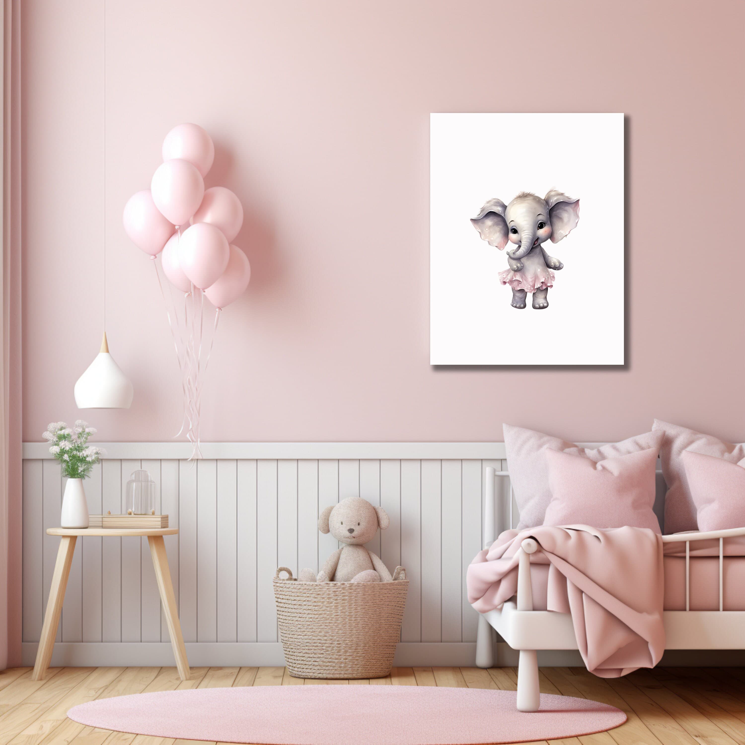 Bundle Nursery Wall Art, Pink Set of 3, Floral Canvas Print, Baby Room, Flower Print on Canvas, Ballet Art, Baby Shower Gift, Nursery Decor - image 4