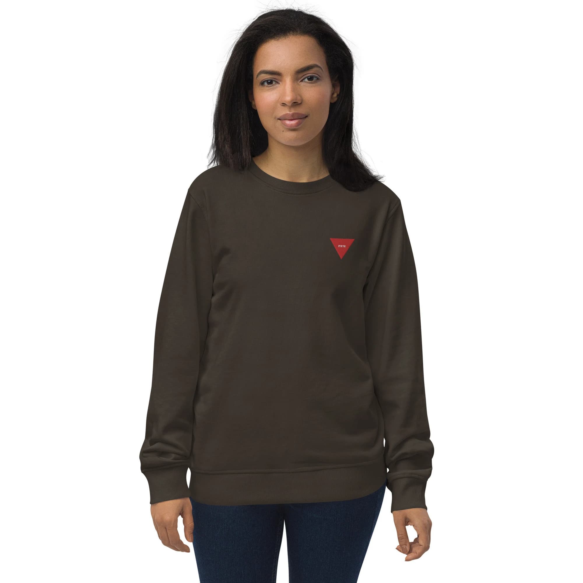 IYKYK Red Triangle Embroidered Unisex Organic Sweatshirt, Free Palestine, Palestine Sweatshirt