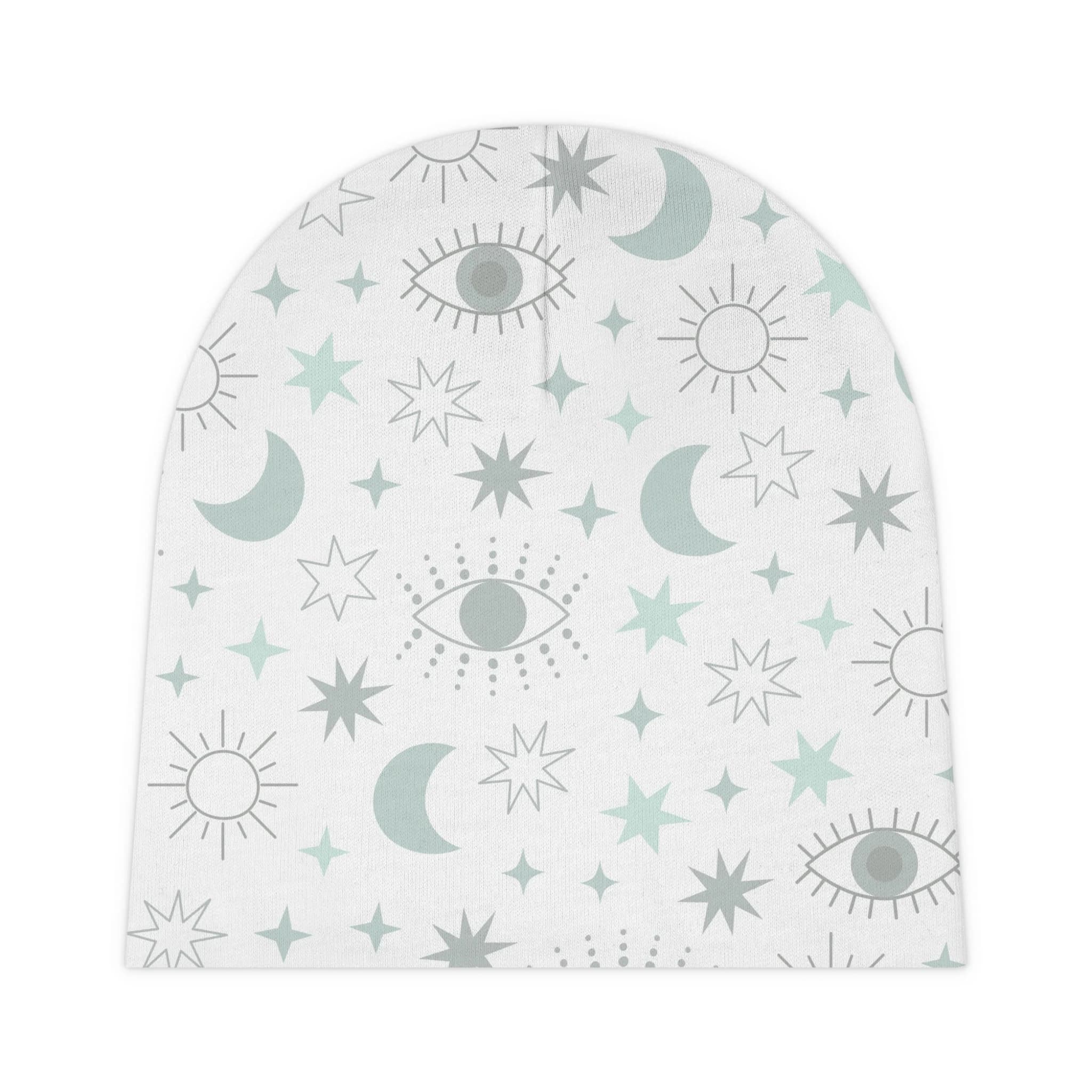 Sage Moon and Stars Baby Beanie, Celestial Baby Beanie, Baby Beanie, Baby Hat, Gift for Baby, Baby Shower Gift, Baby Gift, Baby Girl - image 4