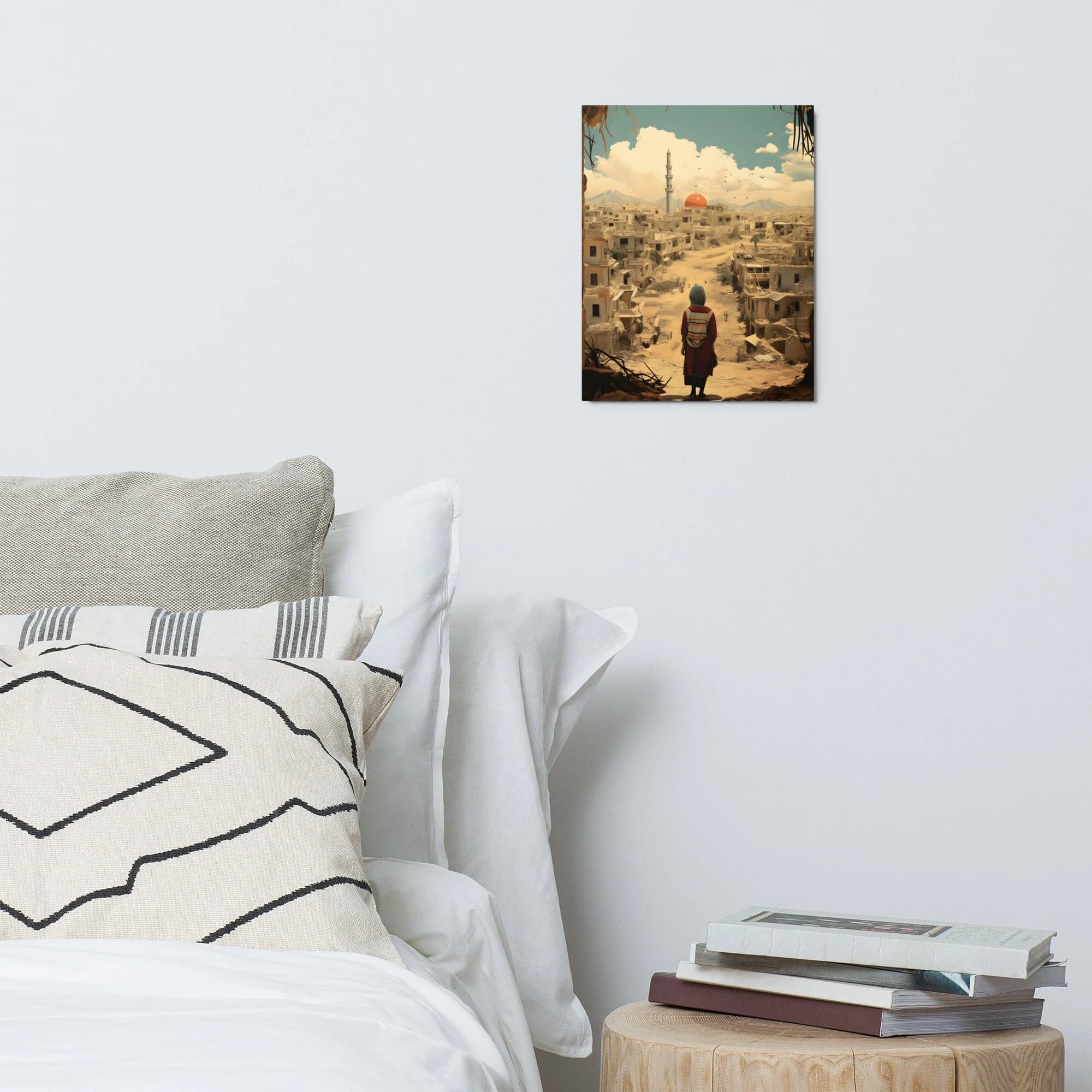 Gaza Metal Print, Resilient Spirit of Gaza: Child Overlooking Palestine Metal prints, 4 Sizes, High Quality, Palestinian Wall Art, Decor