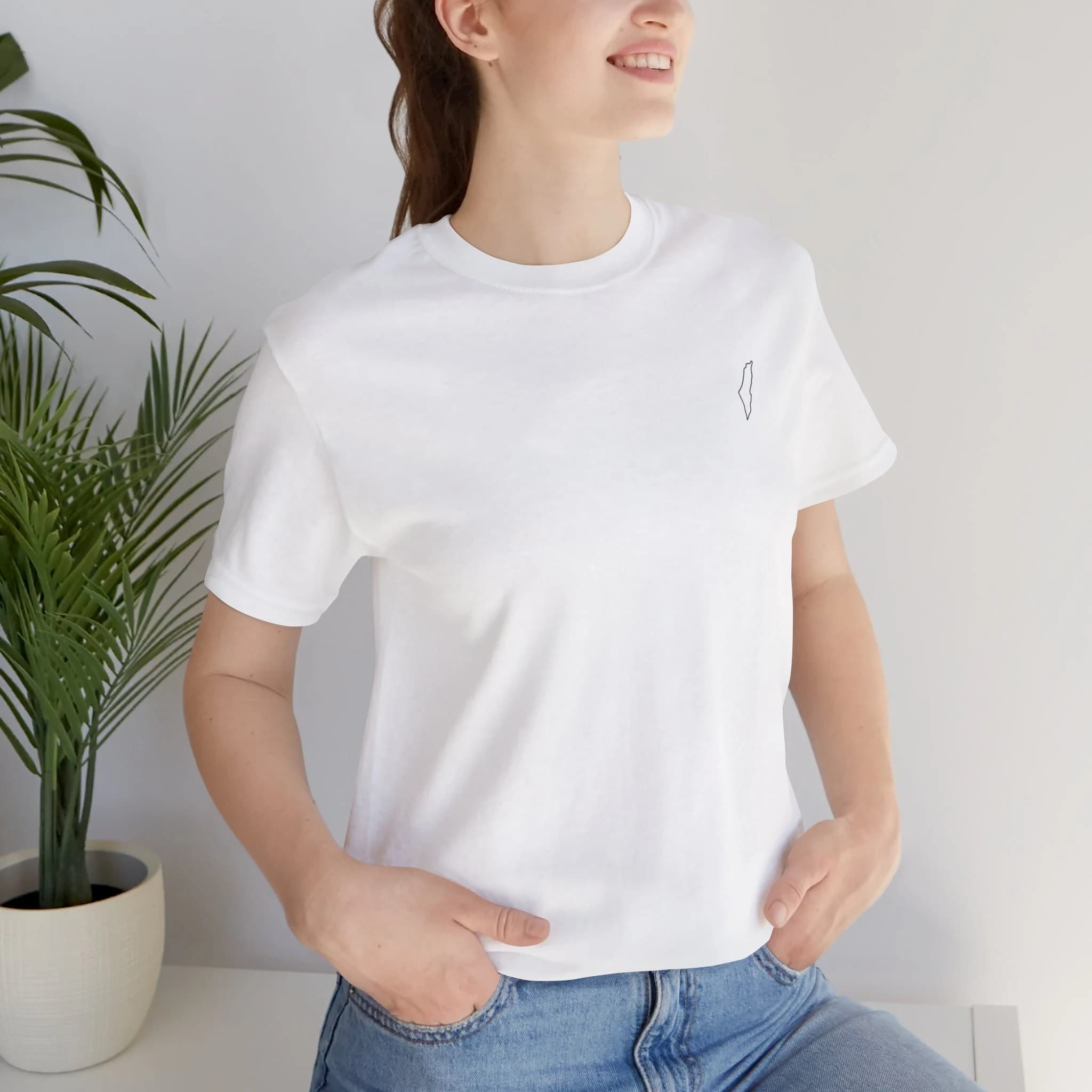 Palestine Map TShirt, 11 Colors, S-2XL, Palestine Unisex Classic Crewneck T-Shirt, Minimalist Palestine Tee, University Style, Arabic
