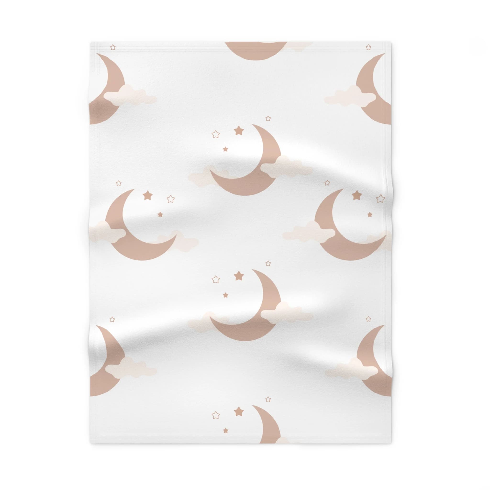 Light Brown Moon Soft Fleece Baby Blanket, Moon Baby Blanket, Butterfly Baby Blanket, Baby Gift, Gift for Baby Shower, Moon Theme Nursery - image 3