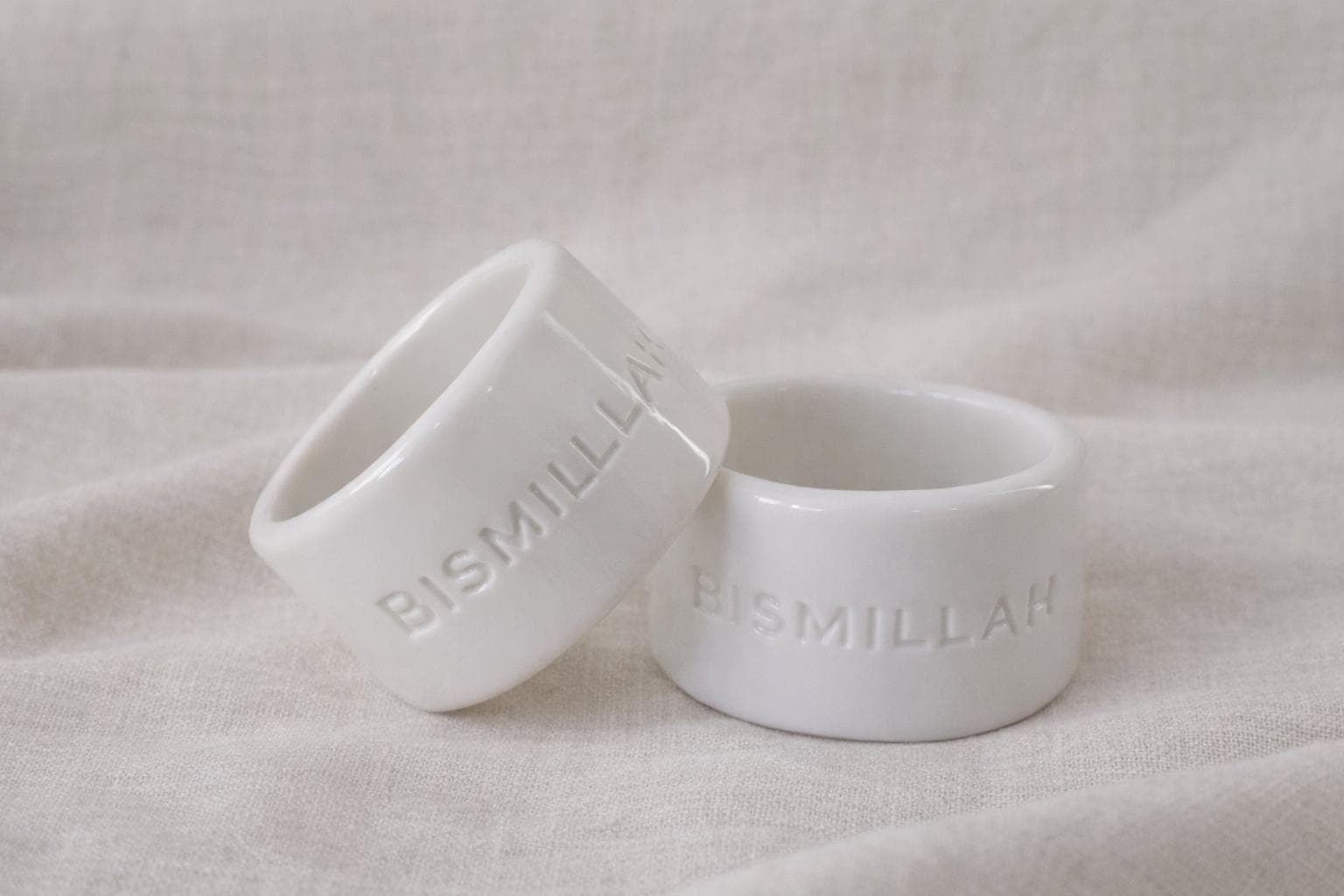Ceramic Bismillah Napkin Rings Muslim Home Decor Ramadan Table Setting Eid - image 3