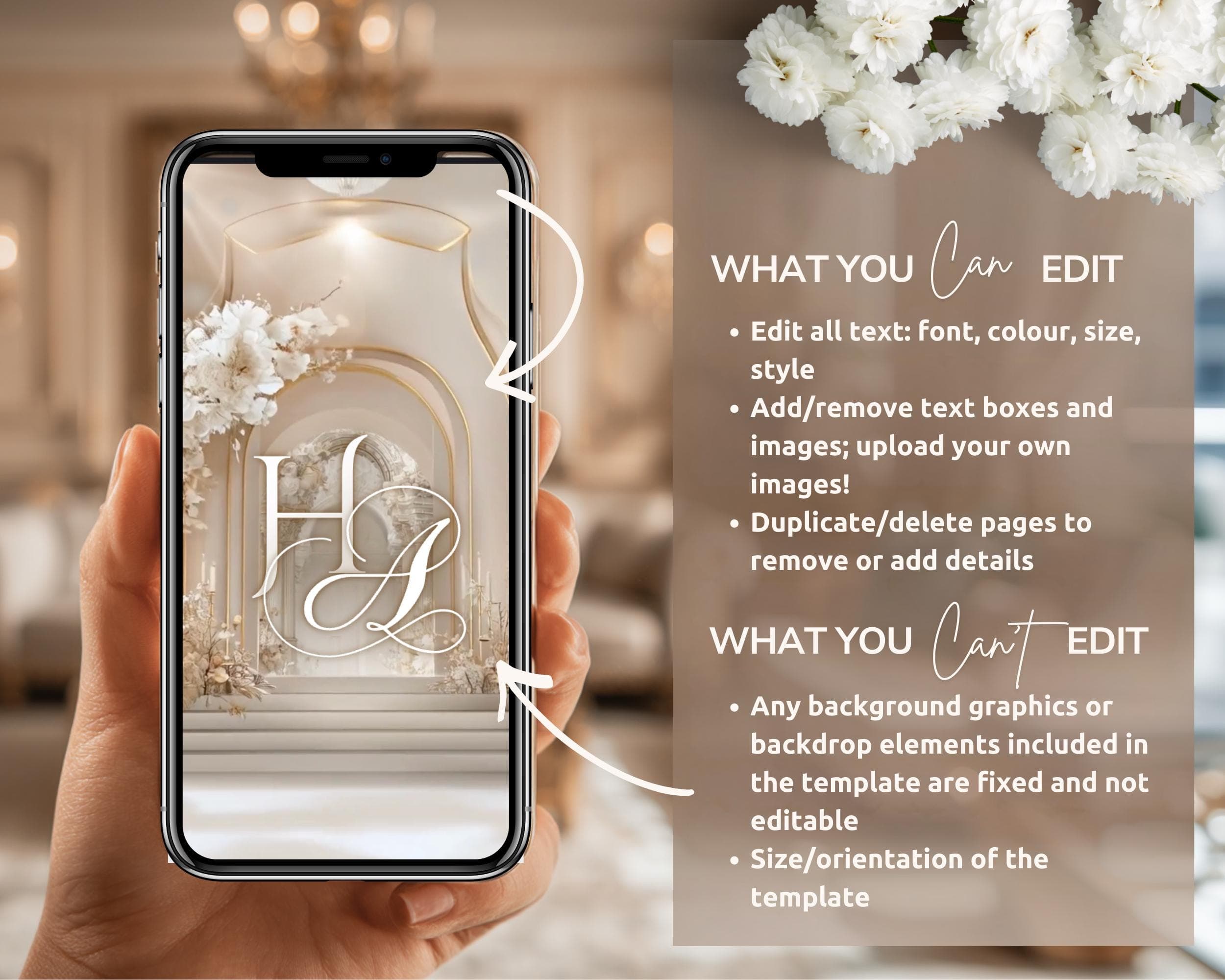 Editable Nikkah Video Invitation | White Beige Royal Palace Islamic Wedding (Digital Download) - image 5