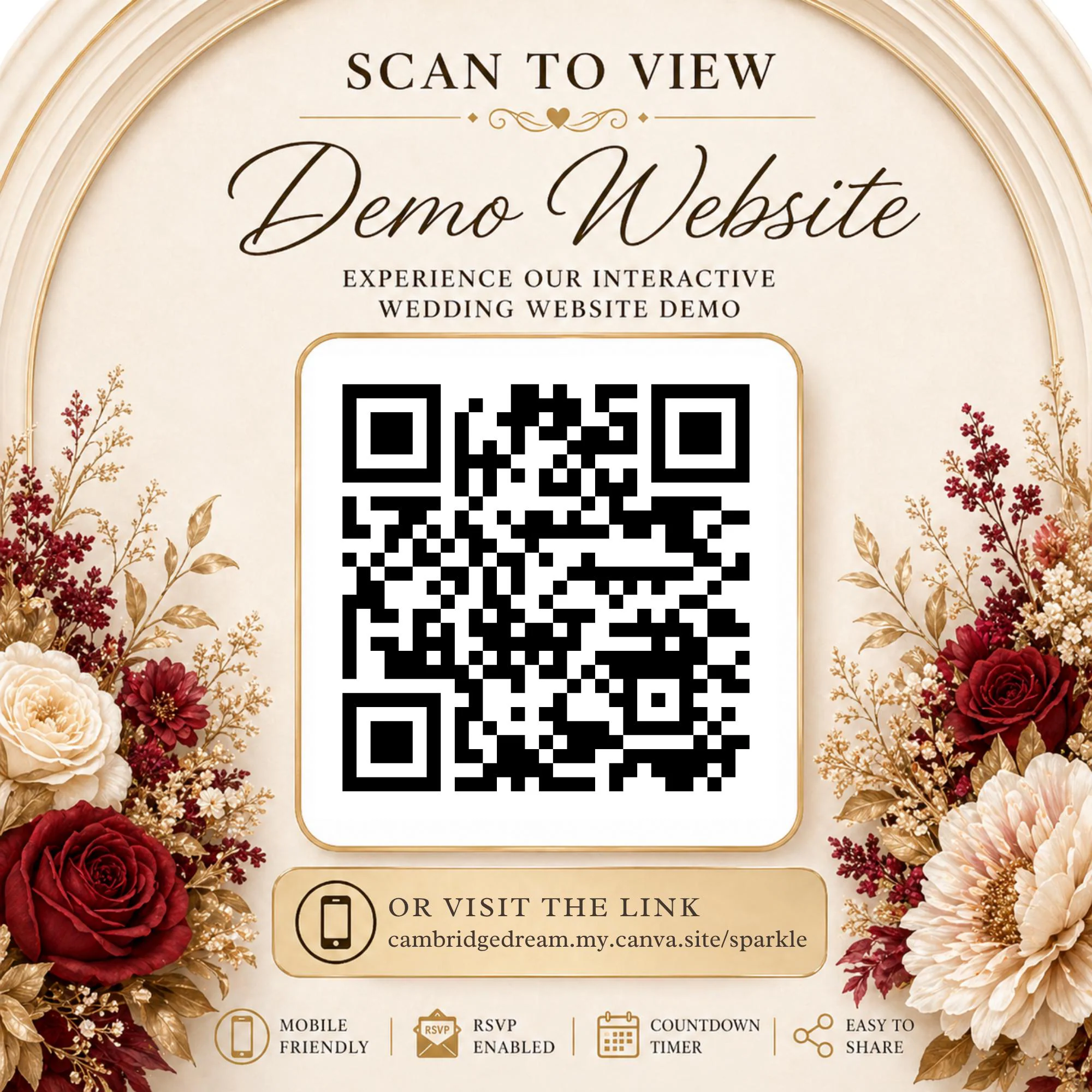 Muslim Wedding Website Template, Editable Canva RSVP, Nikkah Digital Invite, Hochzeitswebsite, Site Mariage - image 4