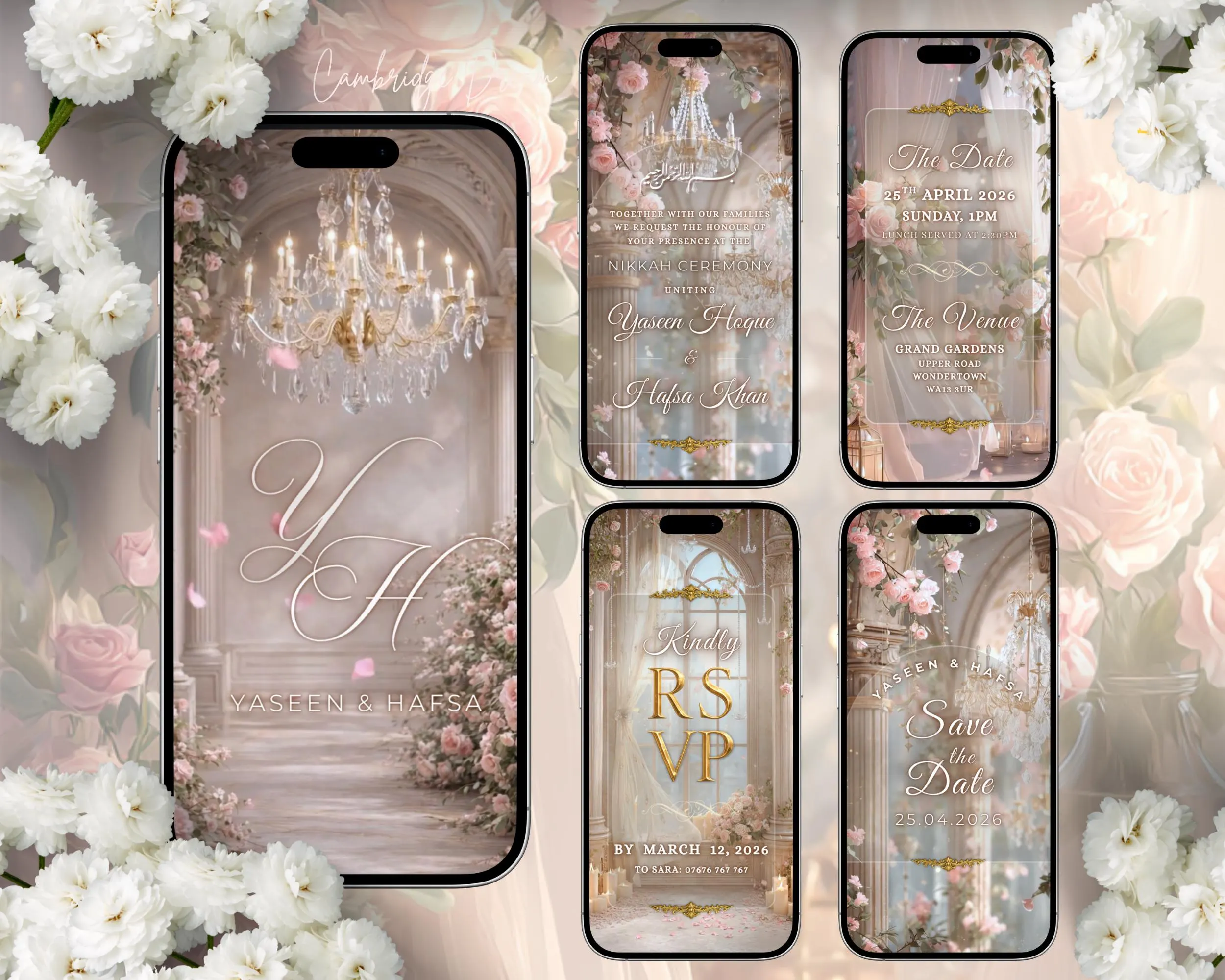 Soft Pastel Editable Nikkah Invitation Video | Canva Islamic Wedding Mobile Template - image 3
