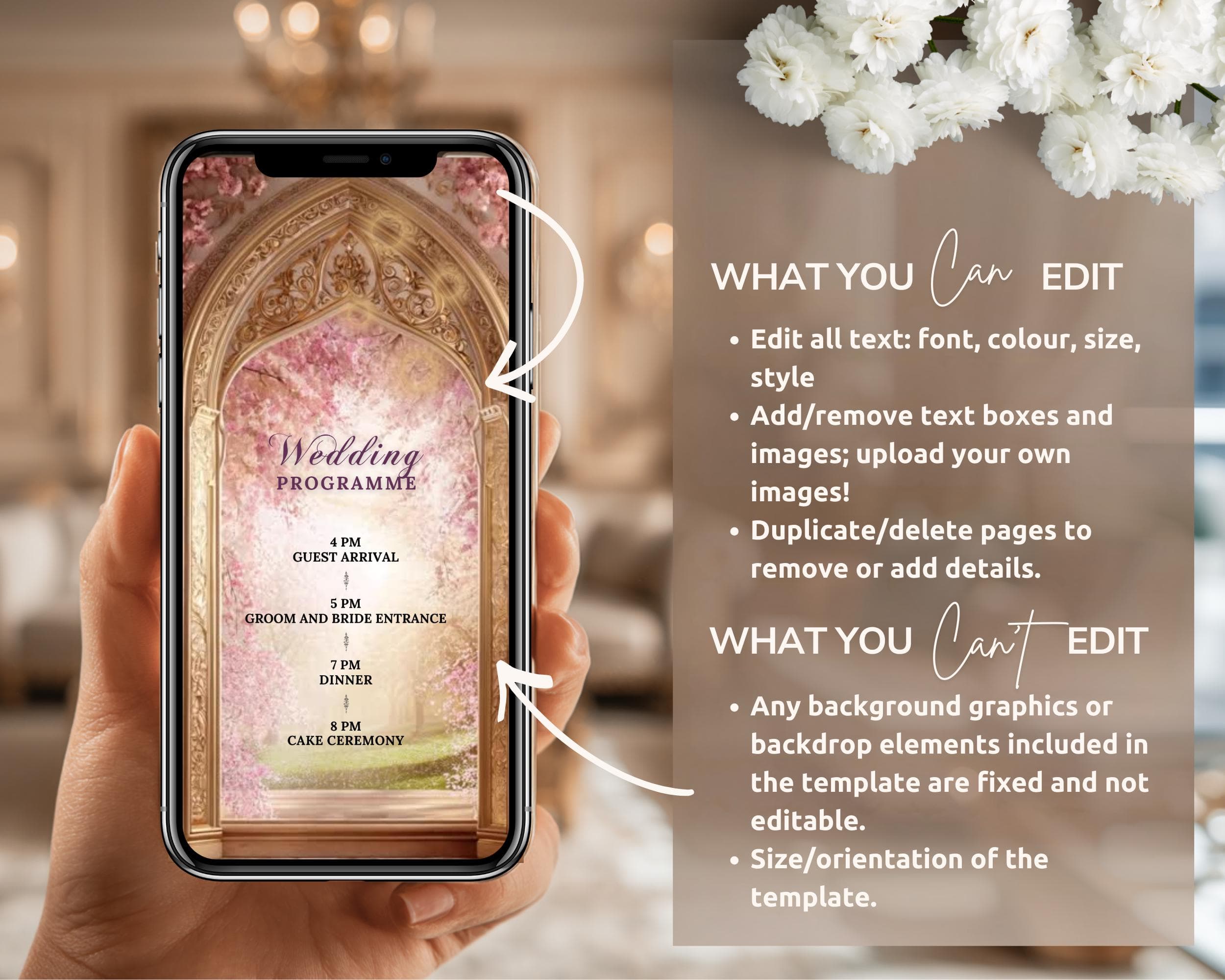 Swans Editable Nikkah Invitation Video | Canva Islamic Wedding Mobile Template – Golden Hour Colours - image 5