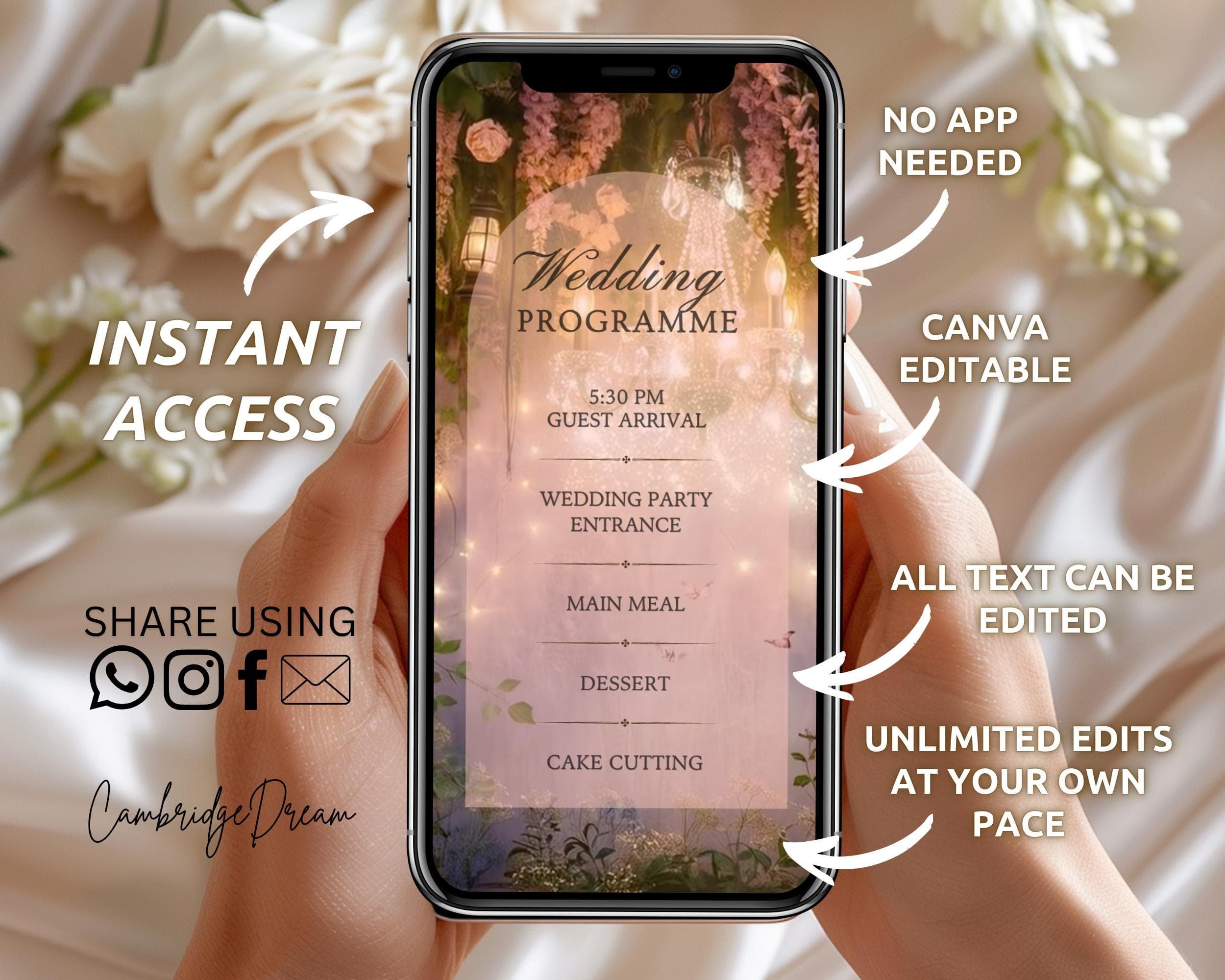 Lavender Garden Editable Nikkah Invitation Video | Canva Islamic Wedding Mobile Template - image 4