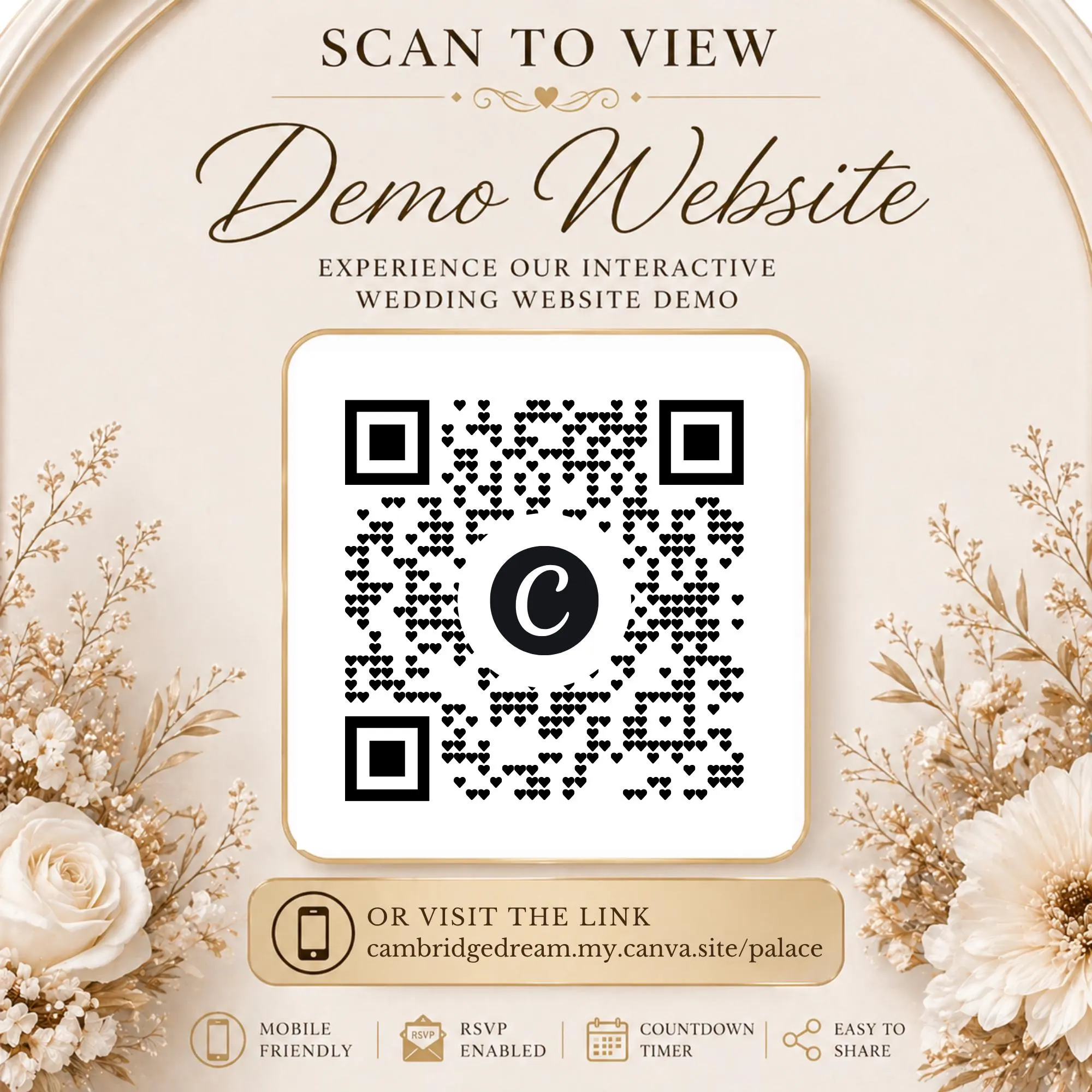 Muslim Ivory Palace Wedding Website Template, Elegant Editable RSVP, Nikkah Invite, Hochzeitswebsite, Site Mariage - image 5