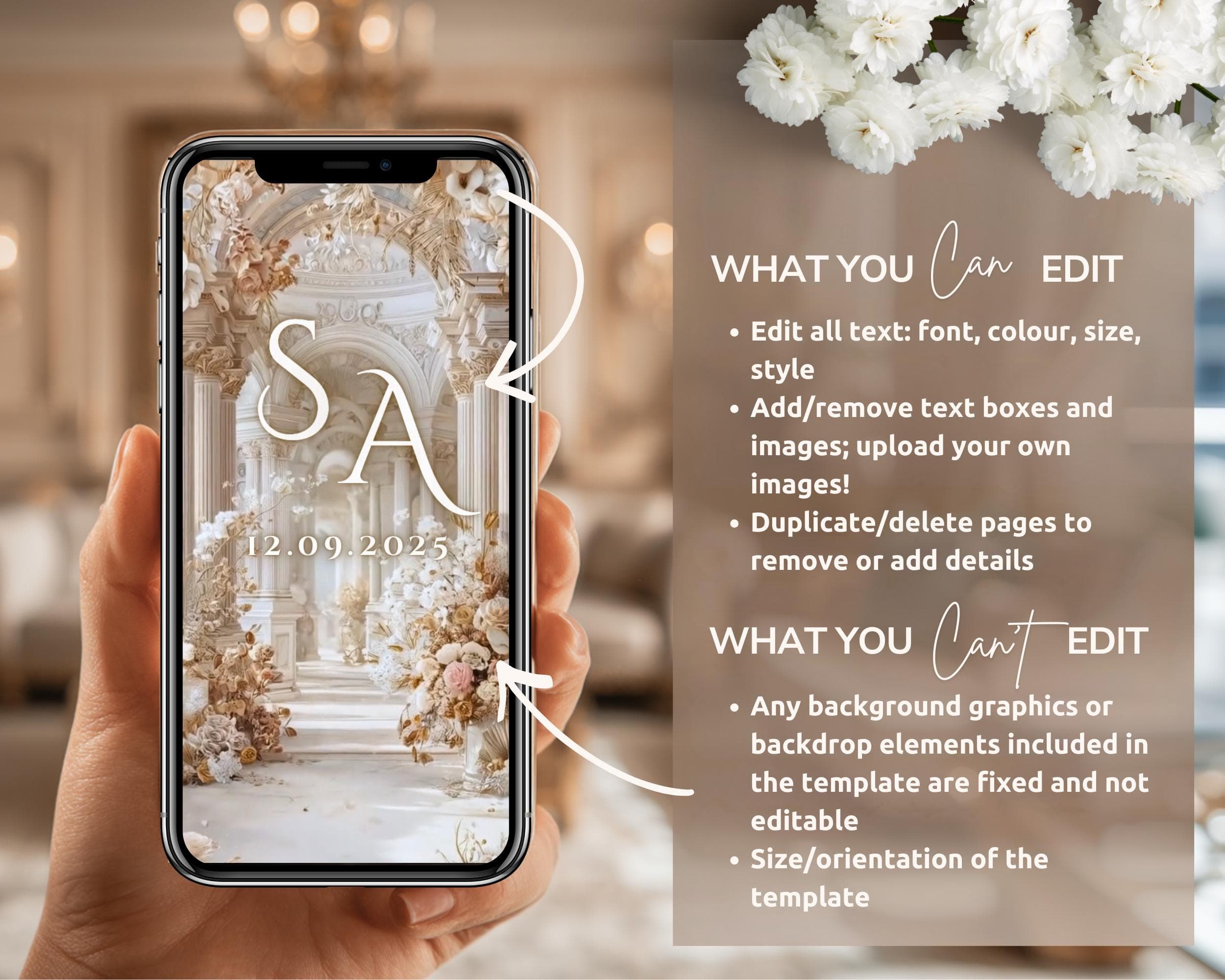Editable Wedding Invitation Video | Canva Islamic Wedding Mobile Template – Beige & Cream - image 5