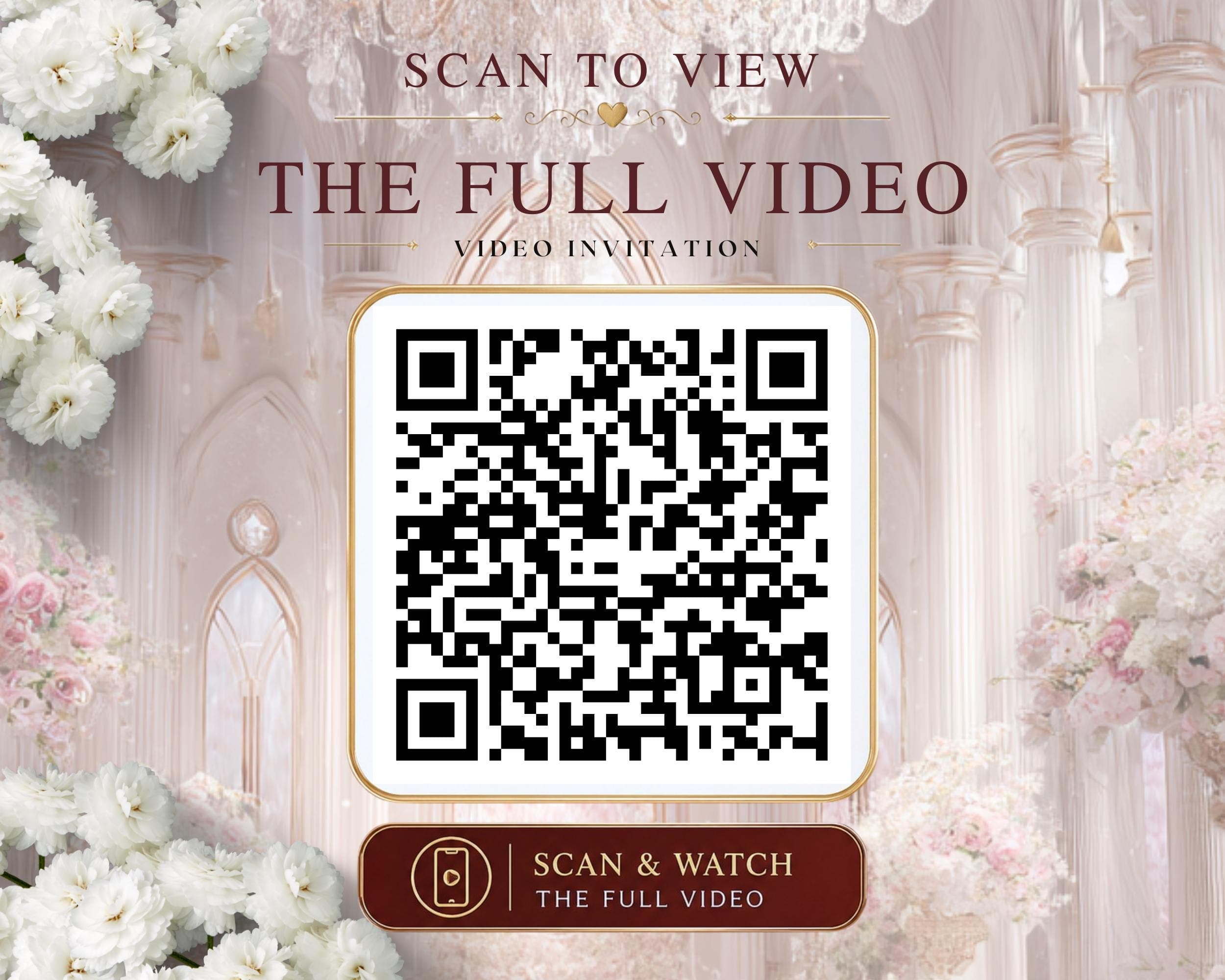 Pastel Rose Gold Editable Nikkah Invitation Video | Canva Islamic Wedding Mobile Template - image 4