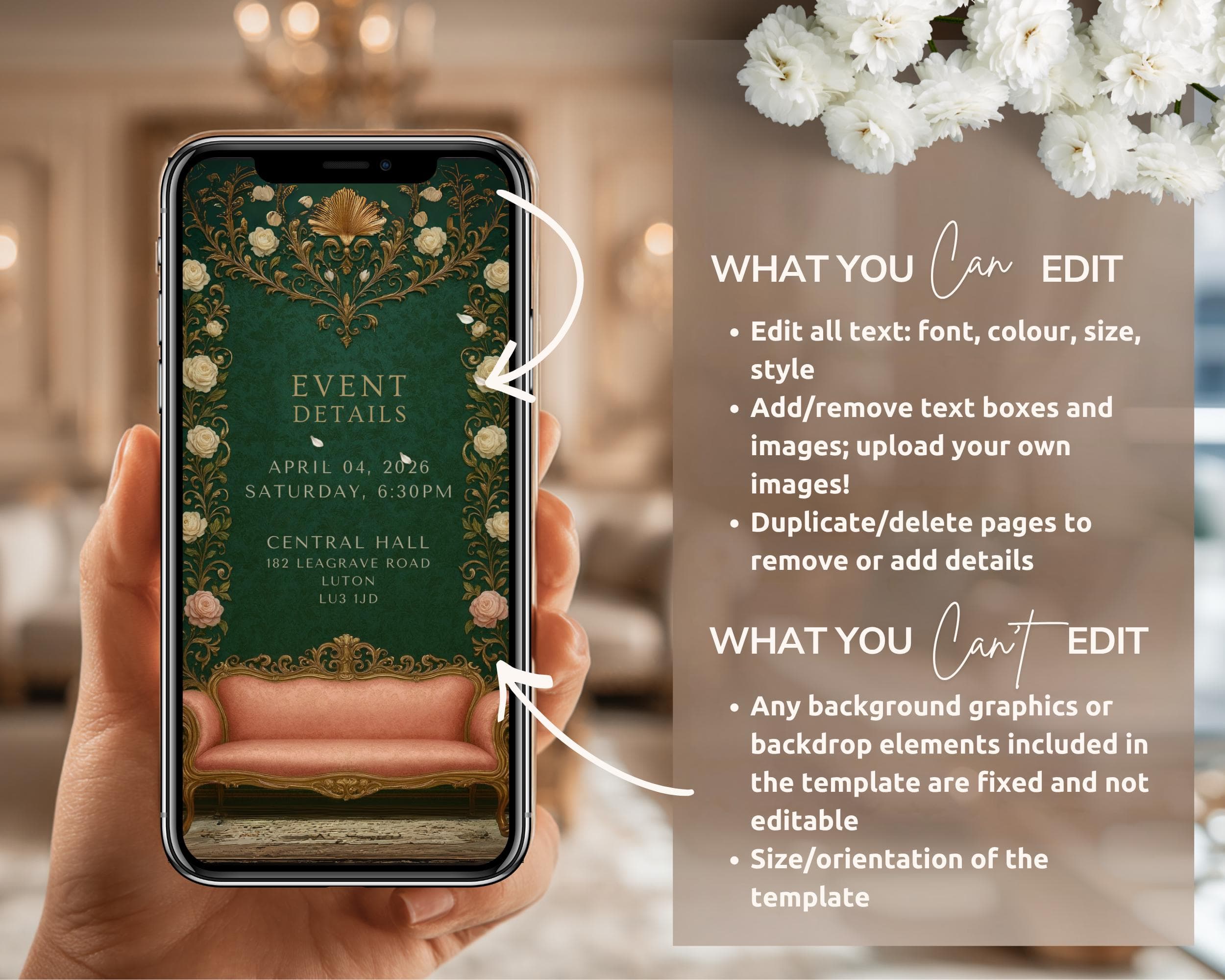 Luxury Green Editable Nikkah Invitation Video | Canva Islamic Wedding Mobile Template - image 5
