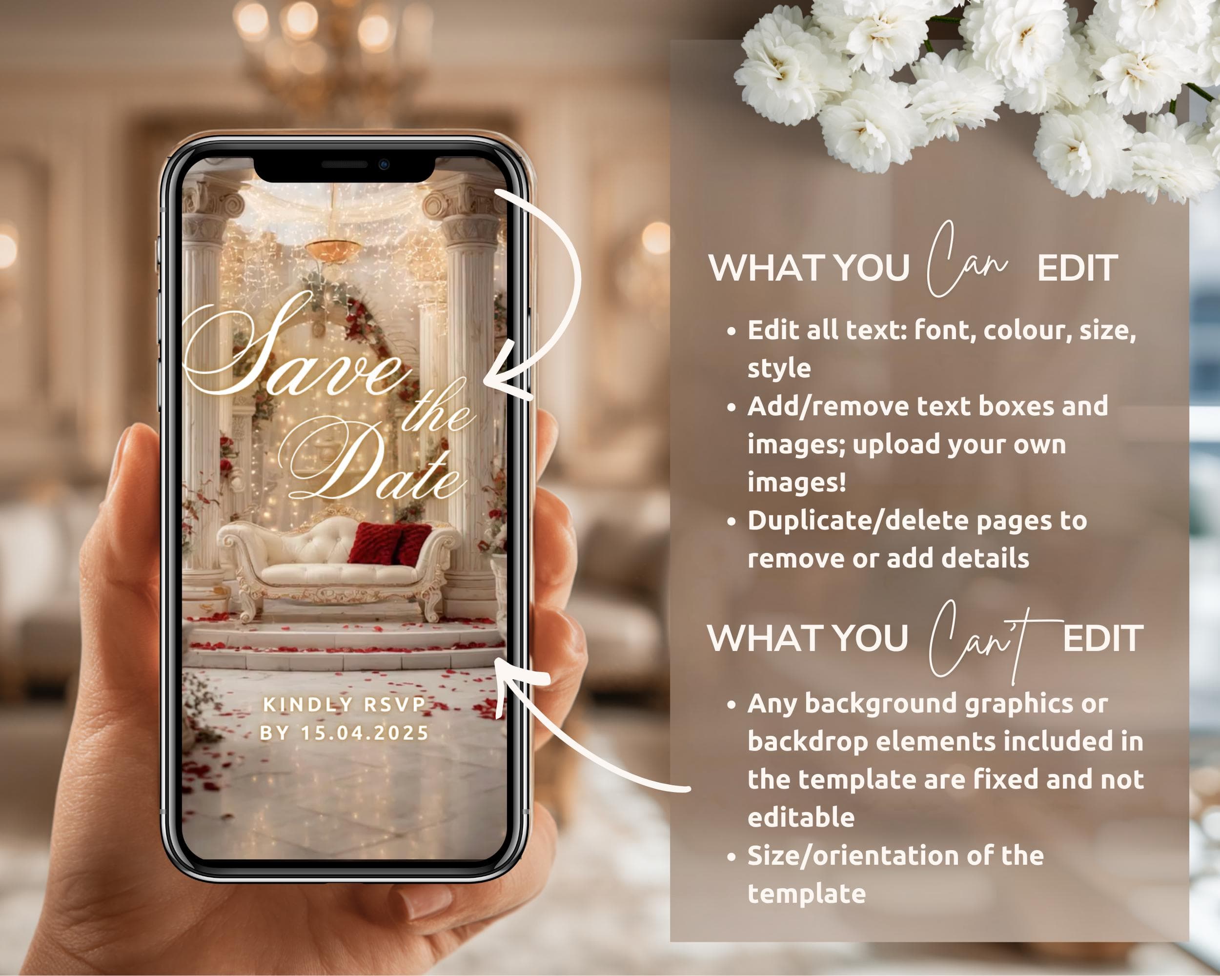Editable Nikkah Invitation Video | Canva Islamic Wedding Mobile Template – Red, Cream & Gold - image 5