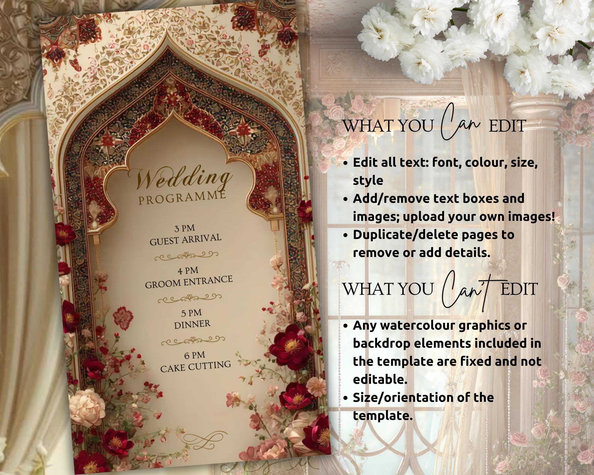 Red & Gold Mughal Invitation | Islamic Wedding Animated Mobile Video Template - image 5