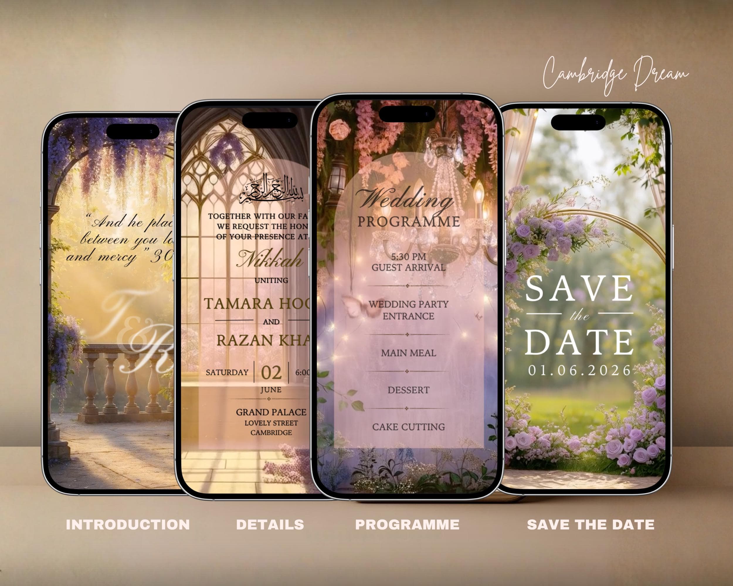Lavender Garden Editable Nikkah Invitation Video | Canva Islamic Wedding Mobile Template - image 3