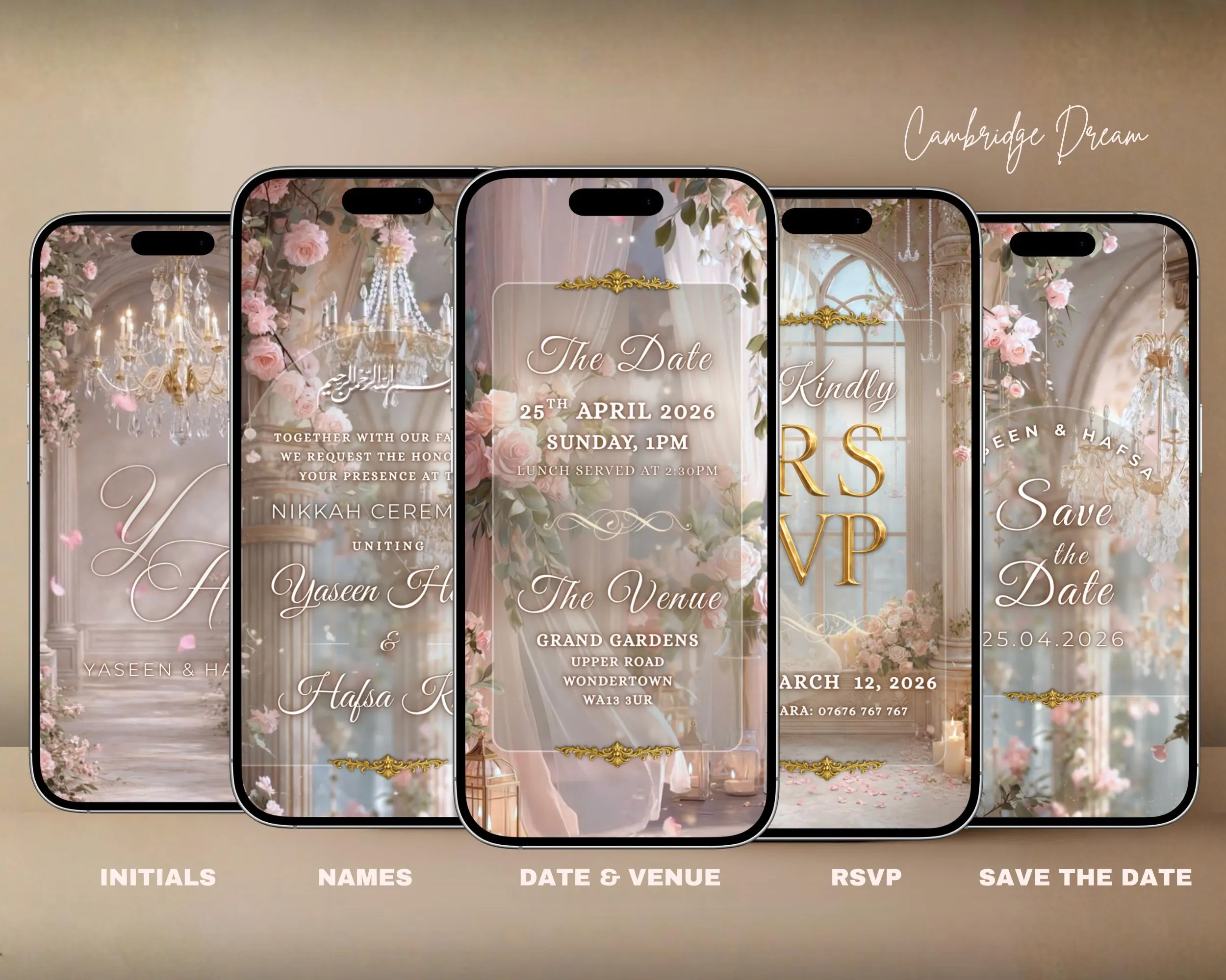 Soft Pastel Editable Nikkah Invitation Video | Canva Islamic Wedding Mobile Template - image 5