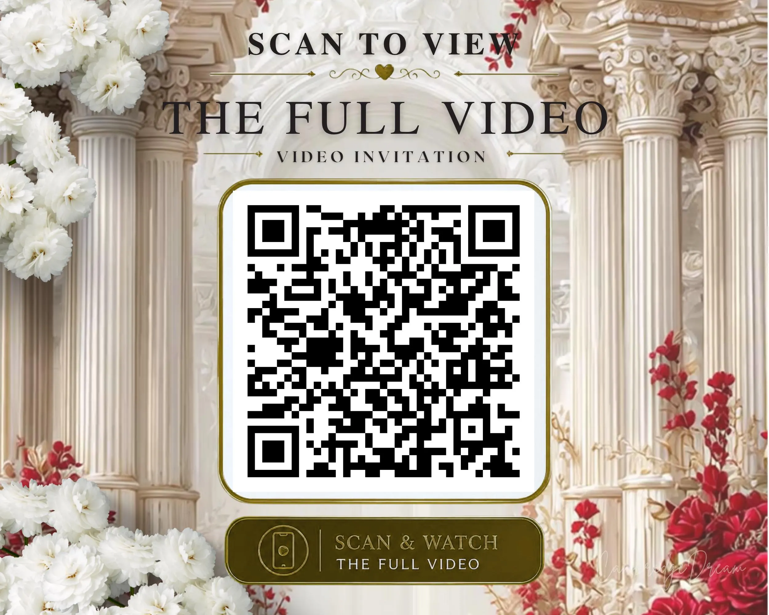 Editable Nikkah Invitation Video | Canva Islamic Wedding Mobile Template – Red, White & Cream - image 2